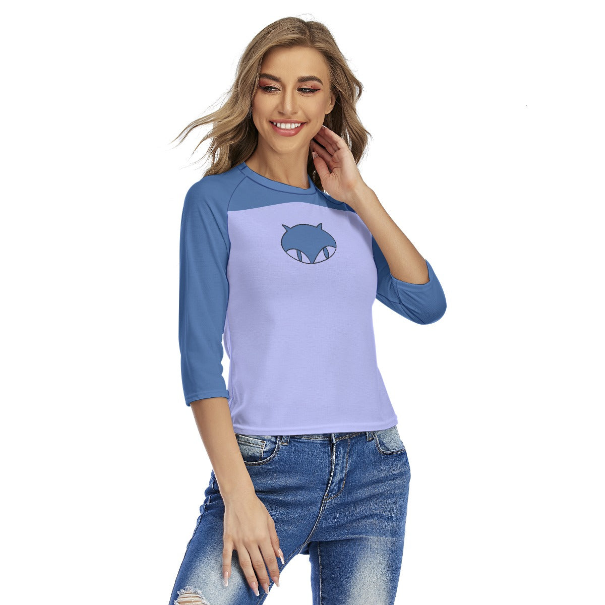 Gwen Cat Shirt Women's Raglan Sleeve shirt Costume Light Purple Perriwinkle