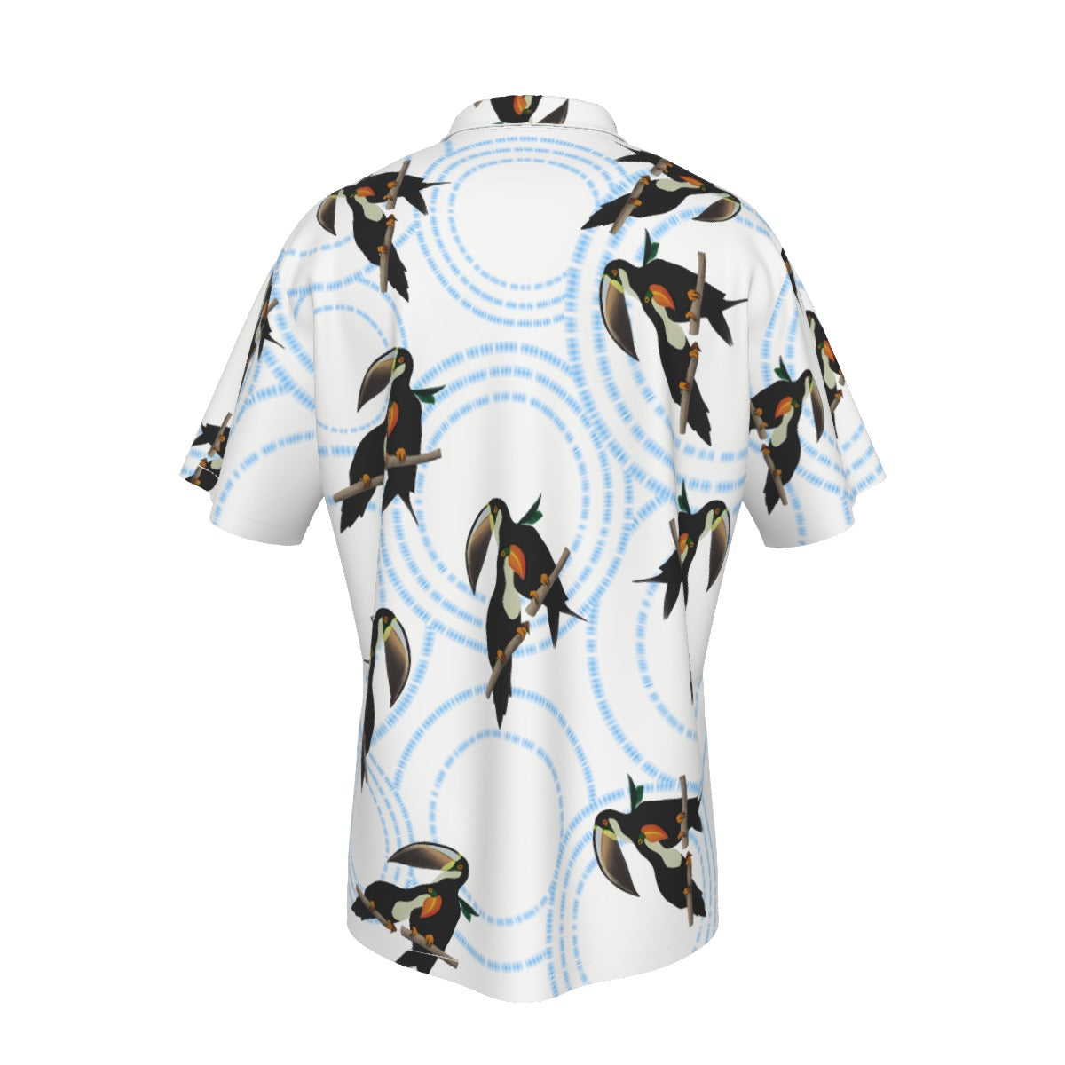 Durden Toucan Men's Hawaiian Shirt Costume Fight - White Shirt with Toucans