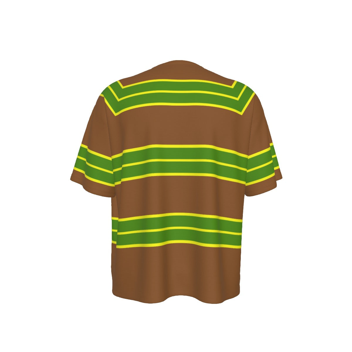 Cobain Look Brown Shirt Green Stripes Drop-shoulder T-shirt Sweater Tribute