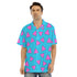 Rocko Retro Modern 90's 80's Hawaiian Shirt - Blue With Pink Triangles - Costume