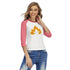 Boonchuy Pink and White 3/4 Raglan Sleeve Costume Shirt With Flame