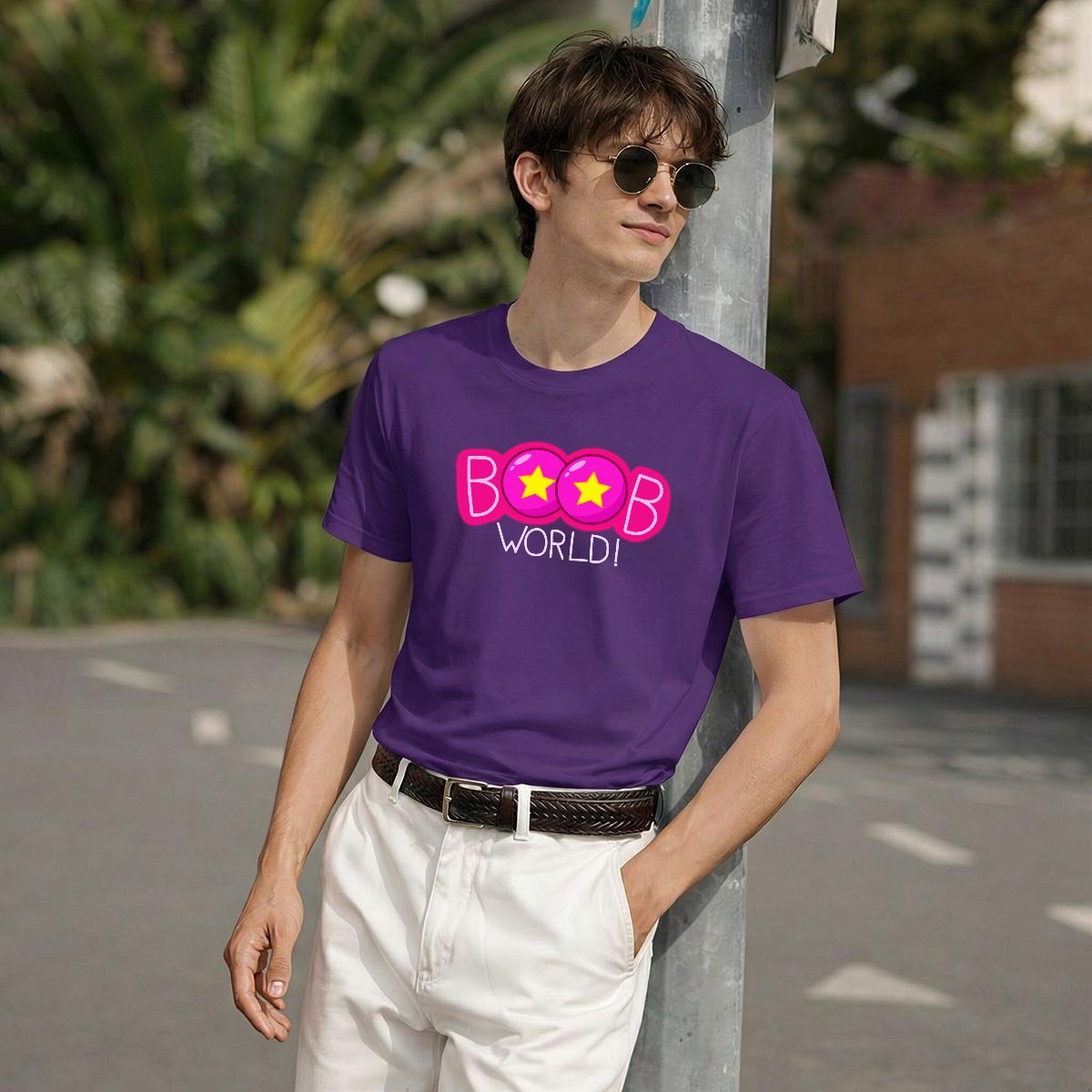 Boob World Men's T-Shirt |Gildan 5000 Double DTG Rick and Morty