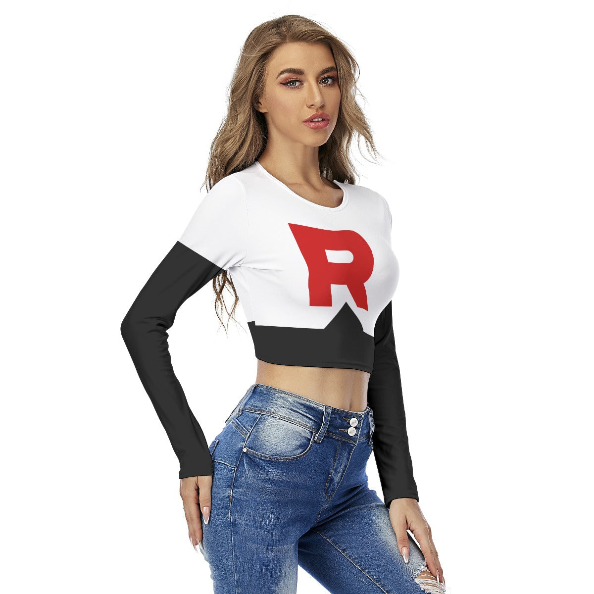 Team Long Sleeve Crop Top Rocket Shirt Uniform Costume