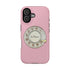 Retro Pink Princess Phone Look MagSafe Compatible iPhone Case Rotary Dial Nostalgia