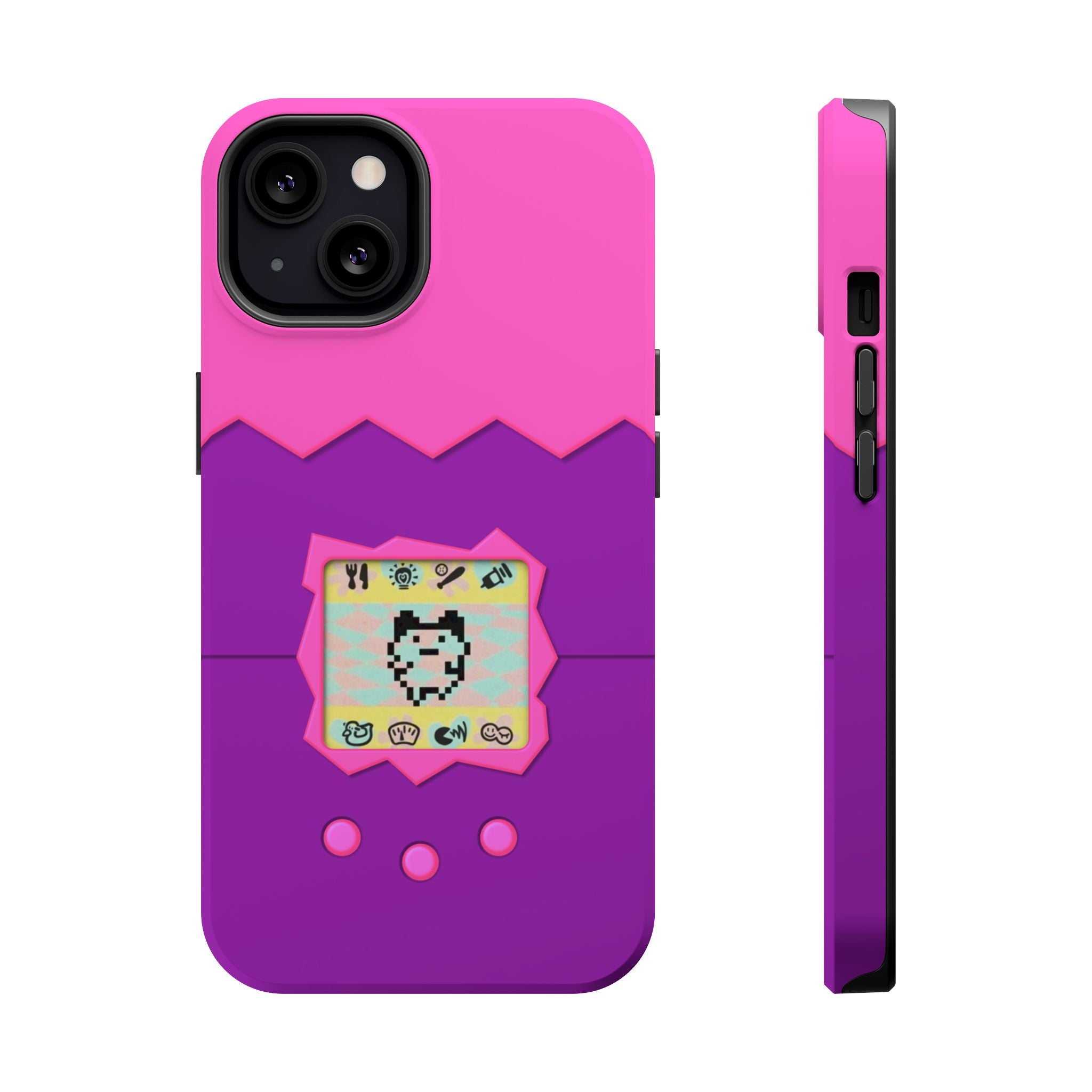 Virtual Pet Magnetic iPhone MagSafe Compatible Impact-Resistant Case Retro 90s