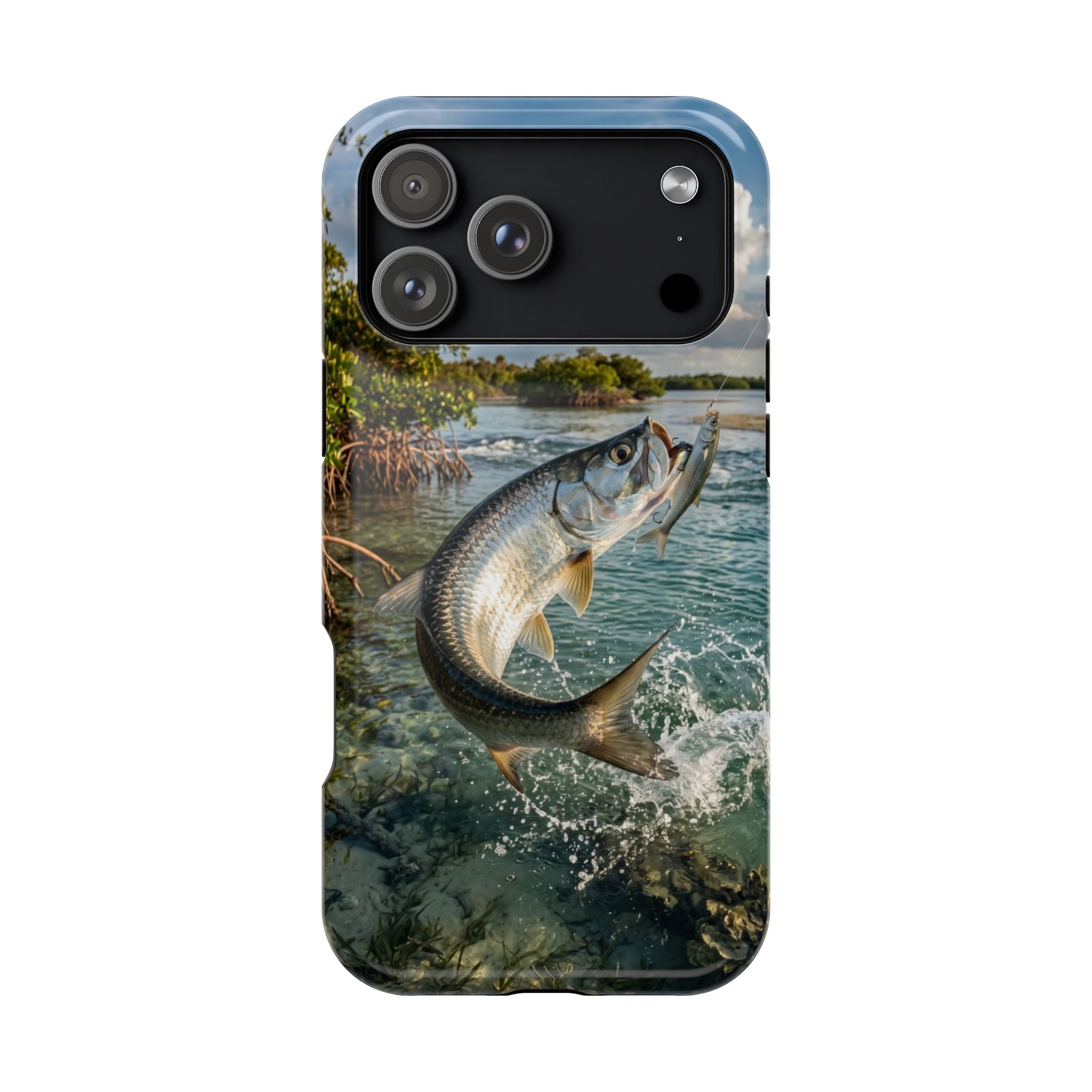 Tarpon Fishing Fish Phone Case MagSafe Compatible for iPhone & Samsung Galaxy | Tarpon Fisherman Gift | Dual Layer Tough Case