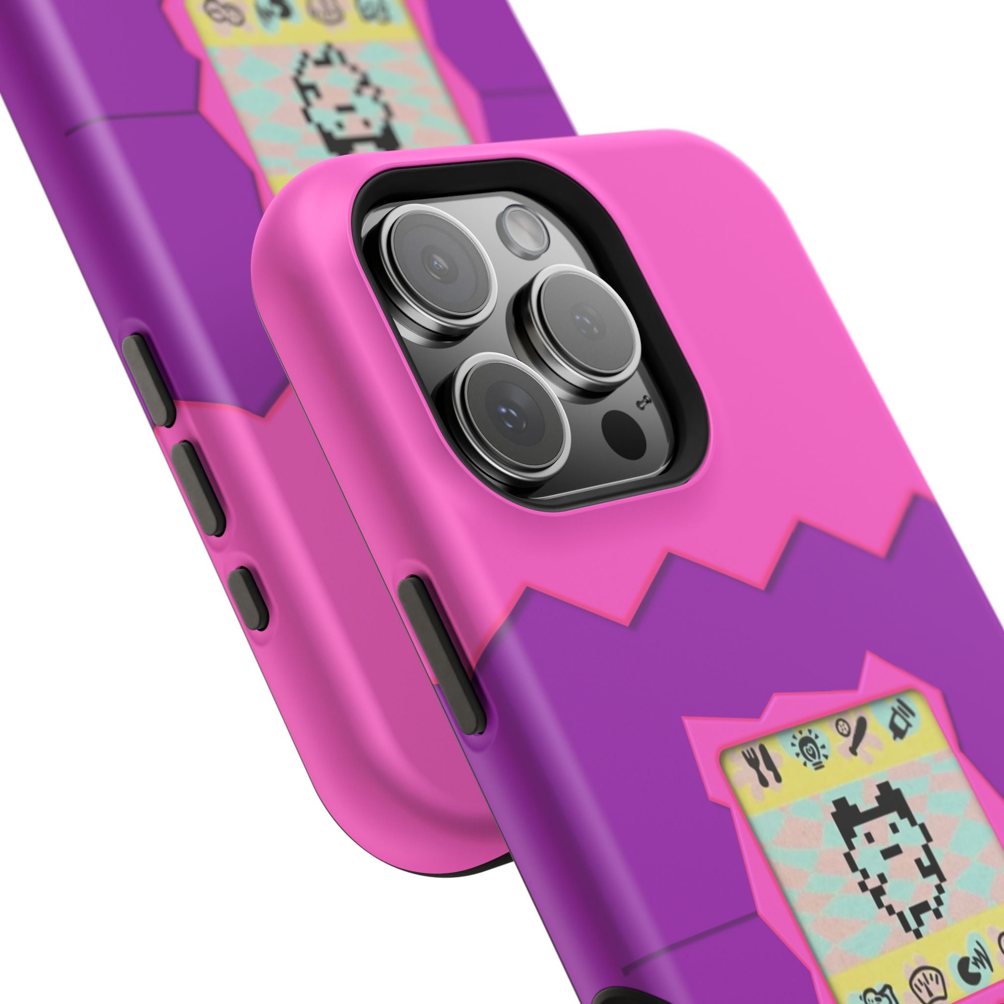 Virtual Pet Magnetic iPhone MagSafe Compatible Impact-Resistant Case Retro 90s