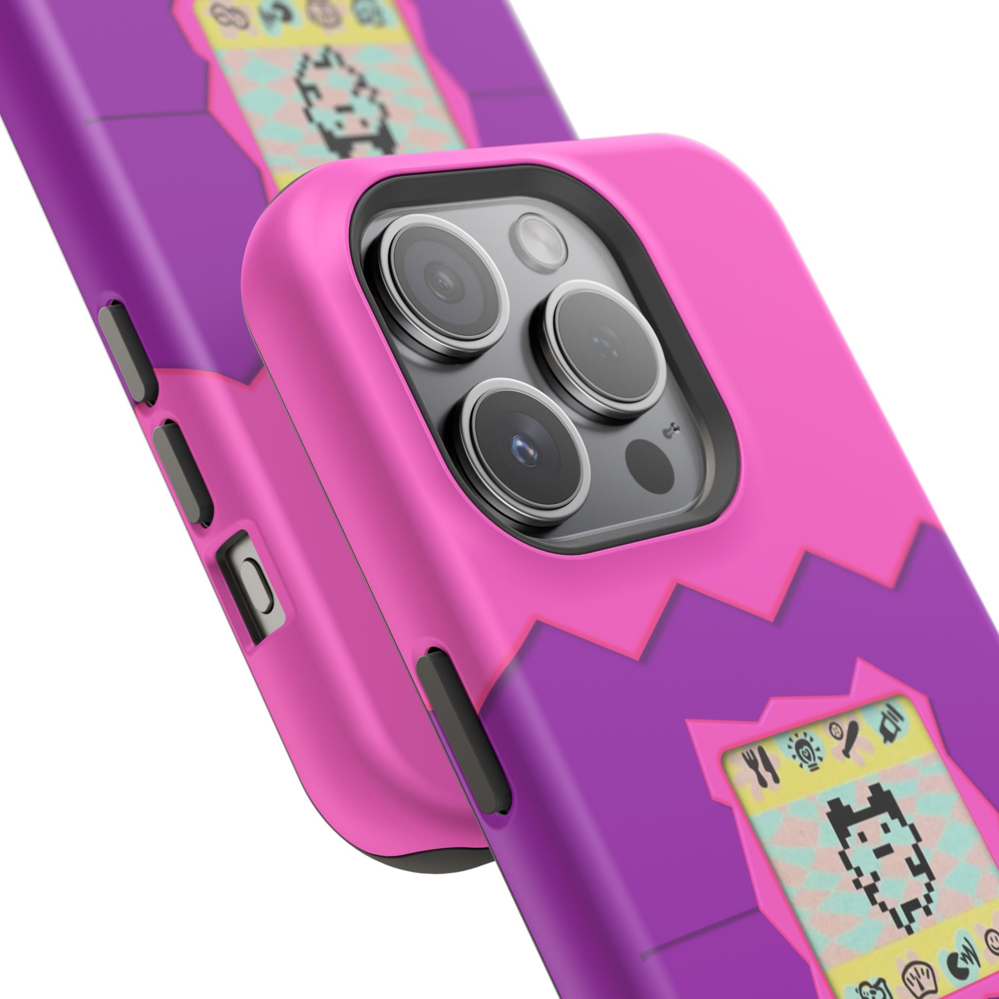 Virtual Pet Magnetic iPhone MagSafe Compatible Impact-Resistant Case Retro 90s