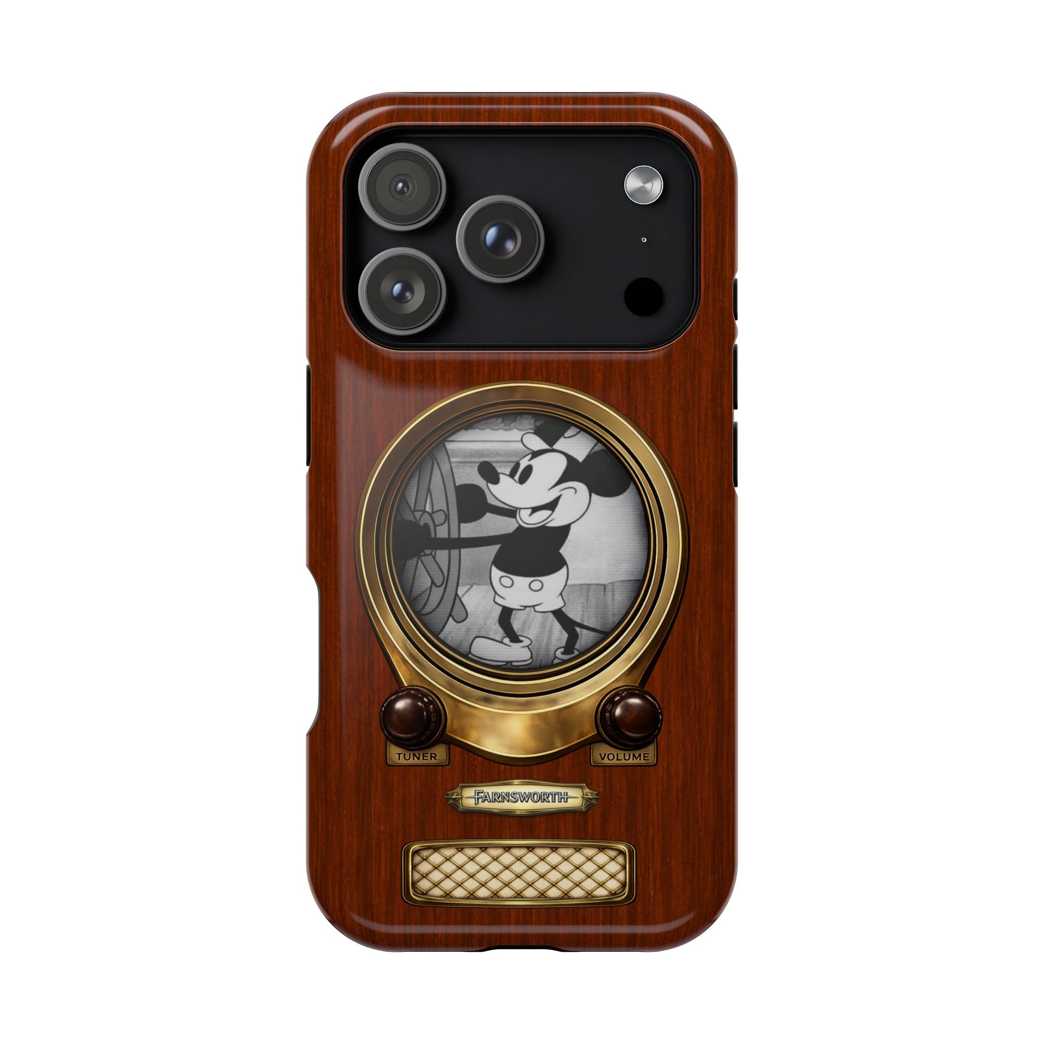 Retro Tech Antique Television MagSafe Compatible Impact-Resistant Cases for iPhone Phone Case - Steamboat Willie
