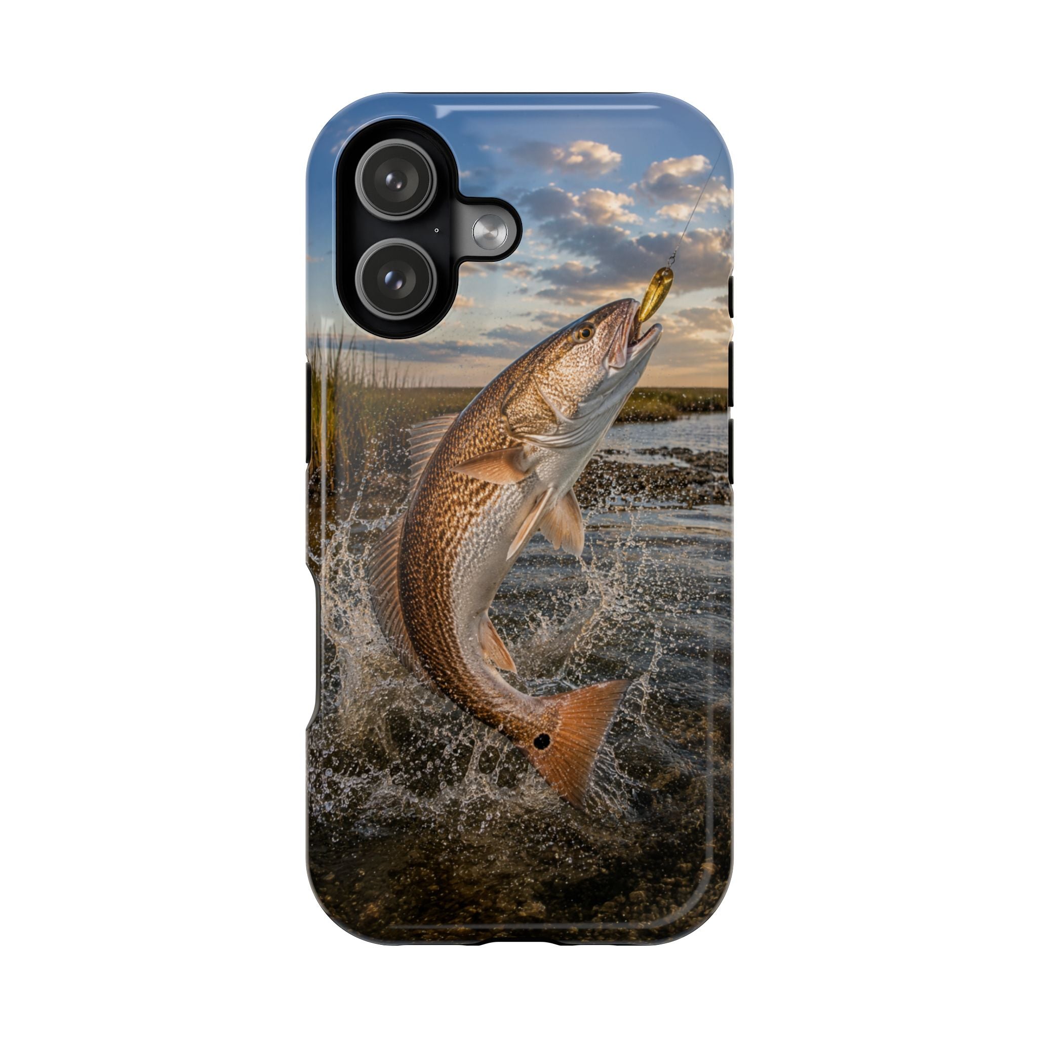 Red Drum Redfish Fishing Fish Phone Case MagSafe Compatible for iPhone & Samsung Galaxy | Redfish Fisherman Gift | Dual Layer Tough Case