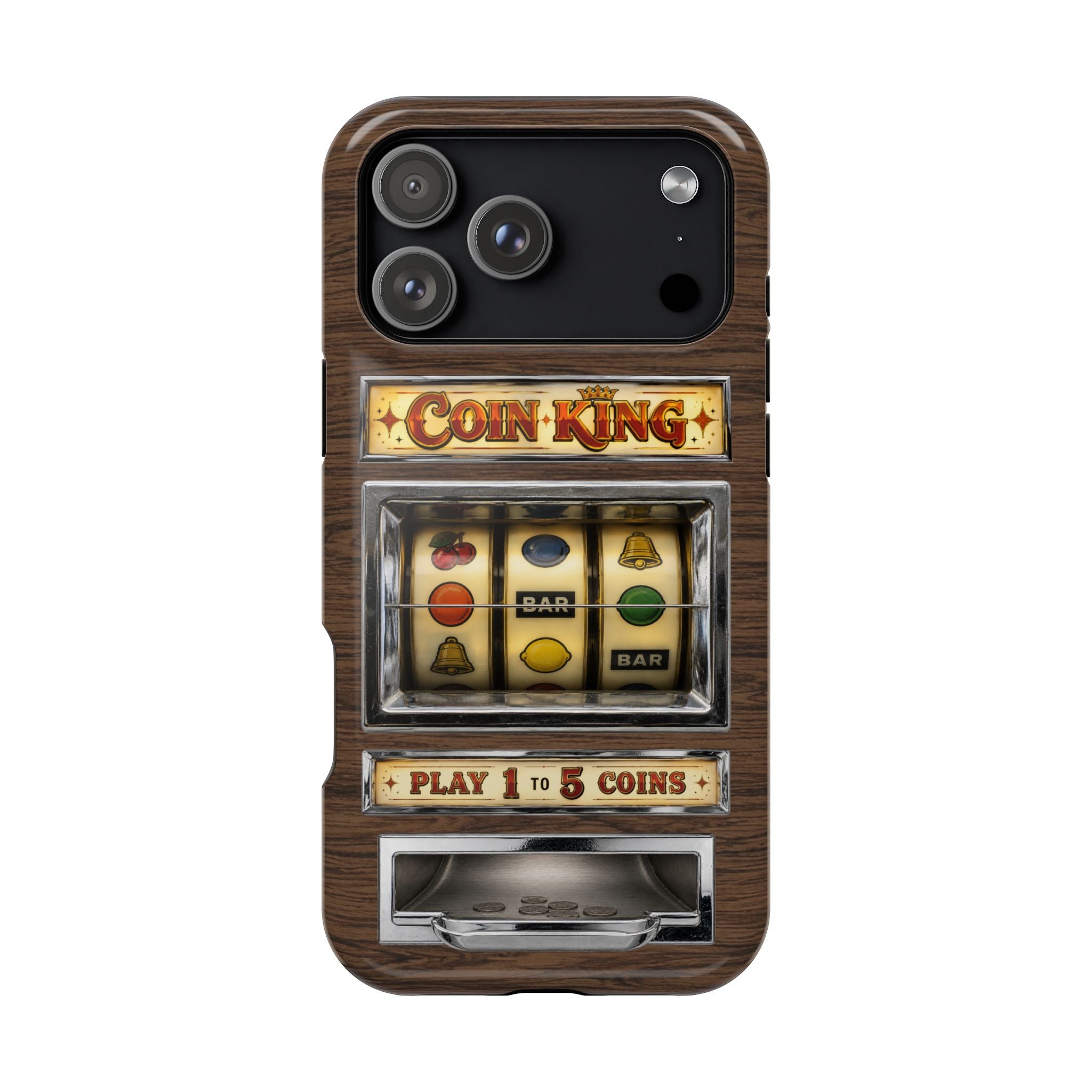 Vintage Slot Machine Phone Case, MagSafe Compatible, Retro Mechanical Casino Tech, Gambler Gift - Duel Layer Impact Protection
