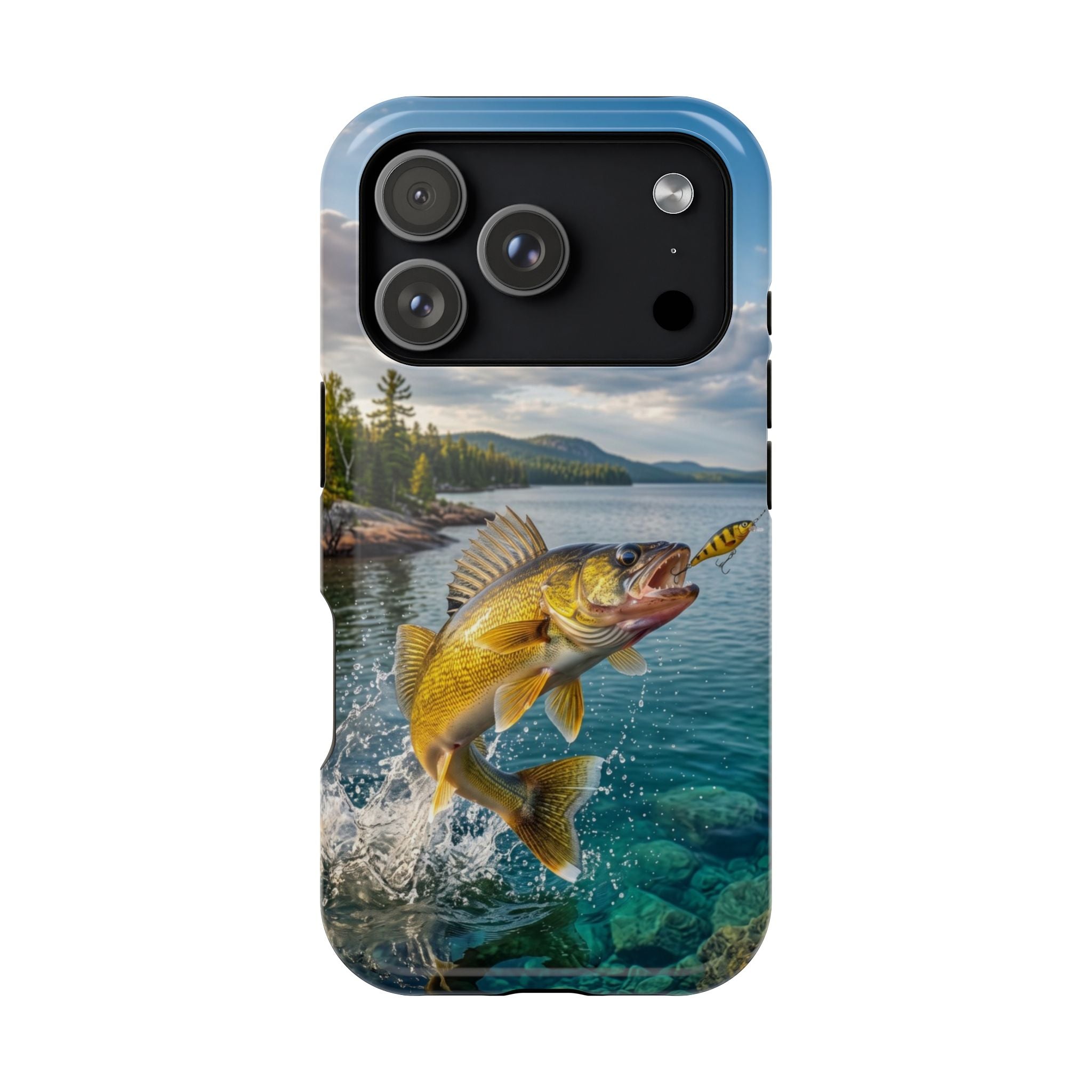 Walleye Fishing Fish Phone Case MagSafe Compatible for iPhone & Samsung Galaxy | Walleye Fisherman Gift | Dual Layer Tough Case