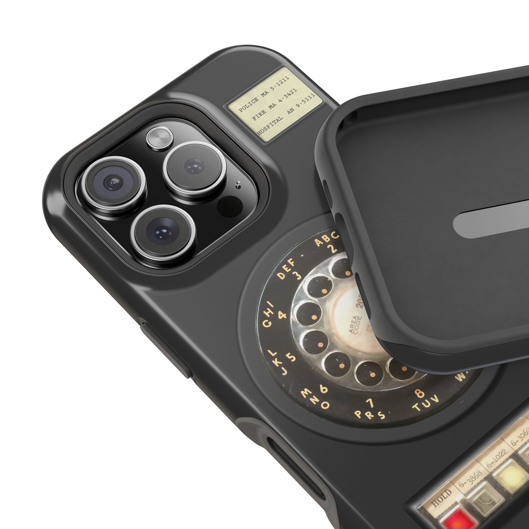 Multi Line Office Desk Phone Look MagSafe iPhone Case - Retro Rotary Dial Phone