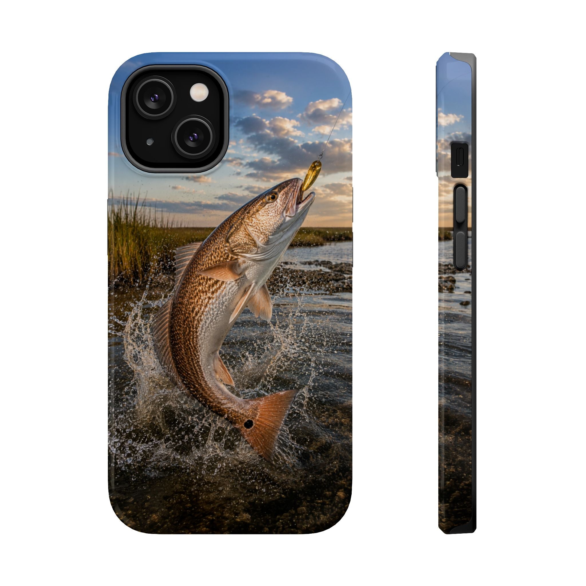 Red Drum Redfish Fishing Fish Phone Case MagSafe Compatible for iPhone & Samsung Galaxy | Redfish Fisherman Gift | Dual Layer Tough Case