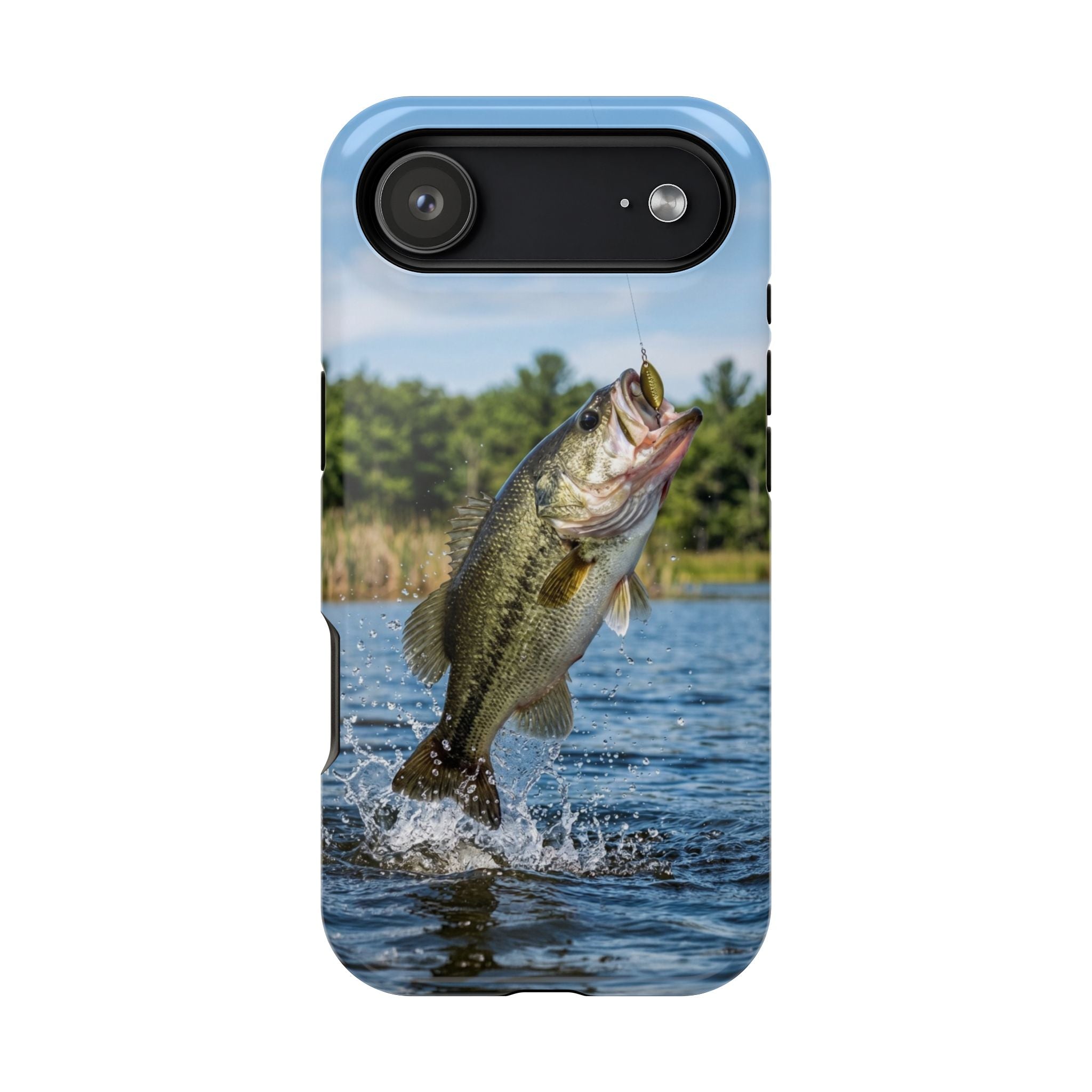 Largemouth Bass Fishing Fish Phone Case MagSafe Compatible for iPhone & Samsung Galaxy | Bass Fisherman Gift | Dual Layer Tough Case