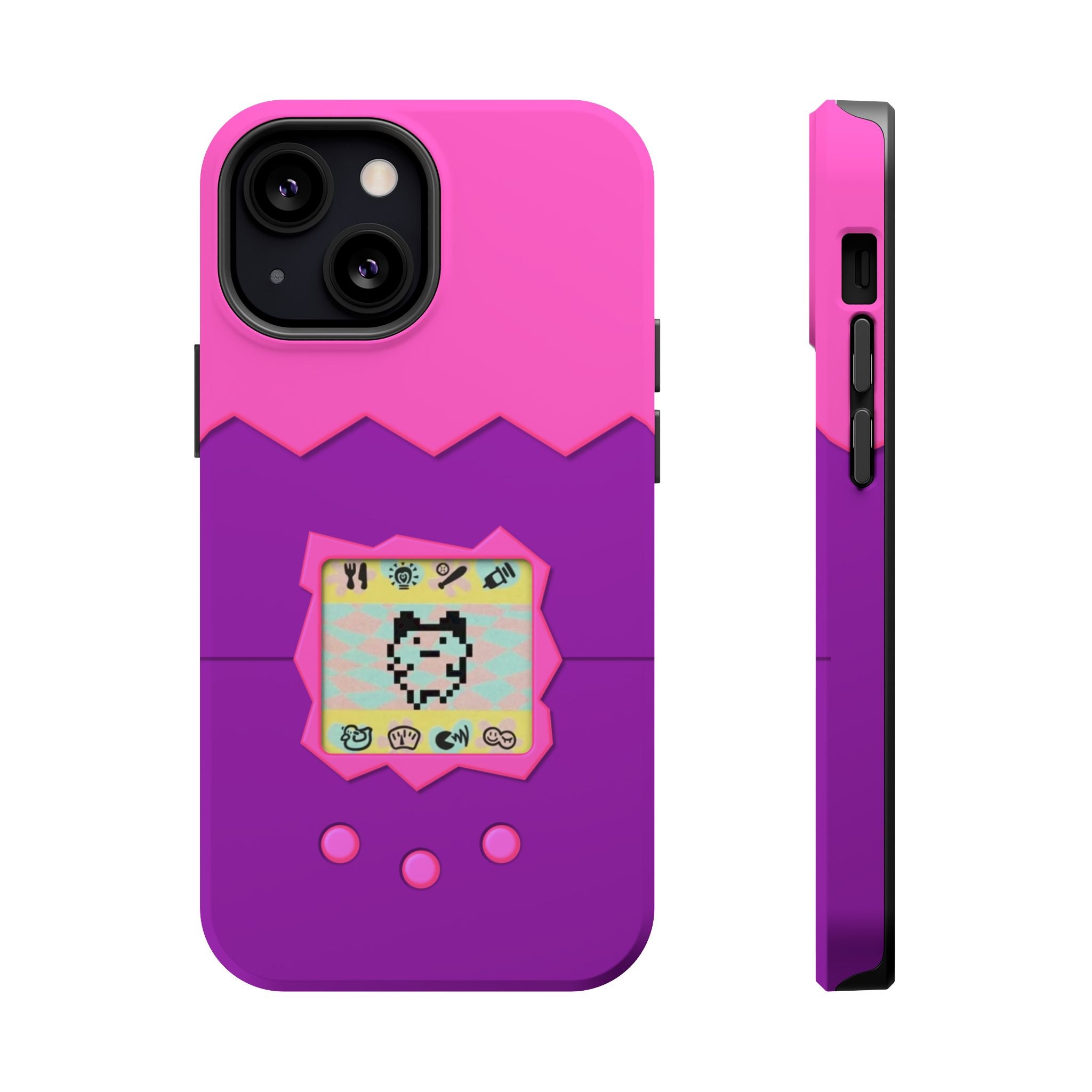 Virtual Pet Magnetic iPhone MagSafe Compatible Impact-Resistant Case Retro 90s