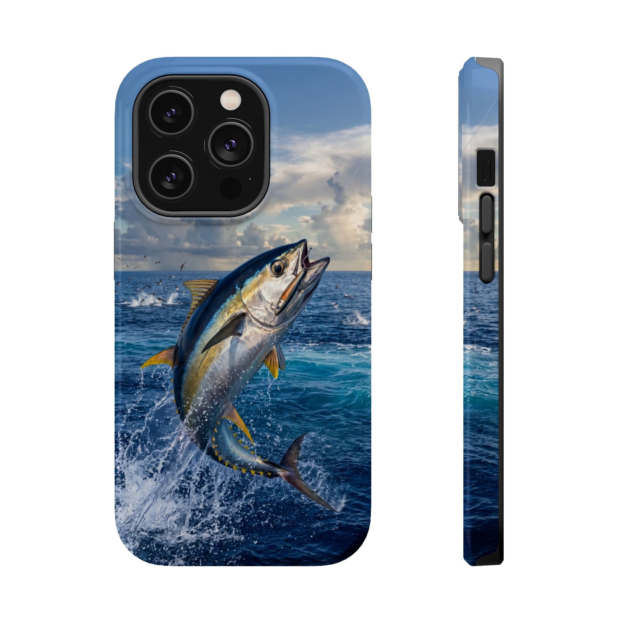 Tuna Fishing Fish Phone Case MagSafe Compatible for iPhone & Samsung Galaxy | Yellowfin Tuna Fisherman Gift | Dual Layer Tough Case