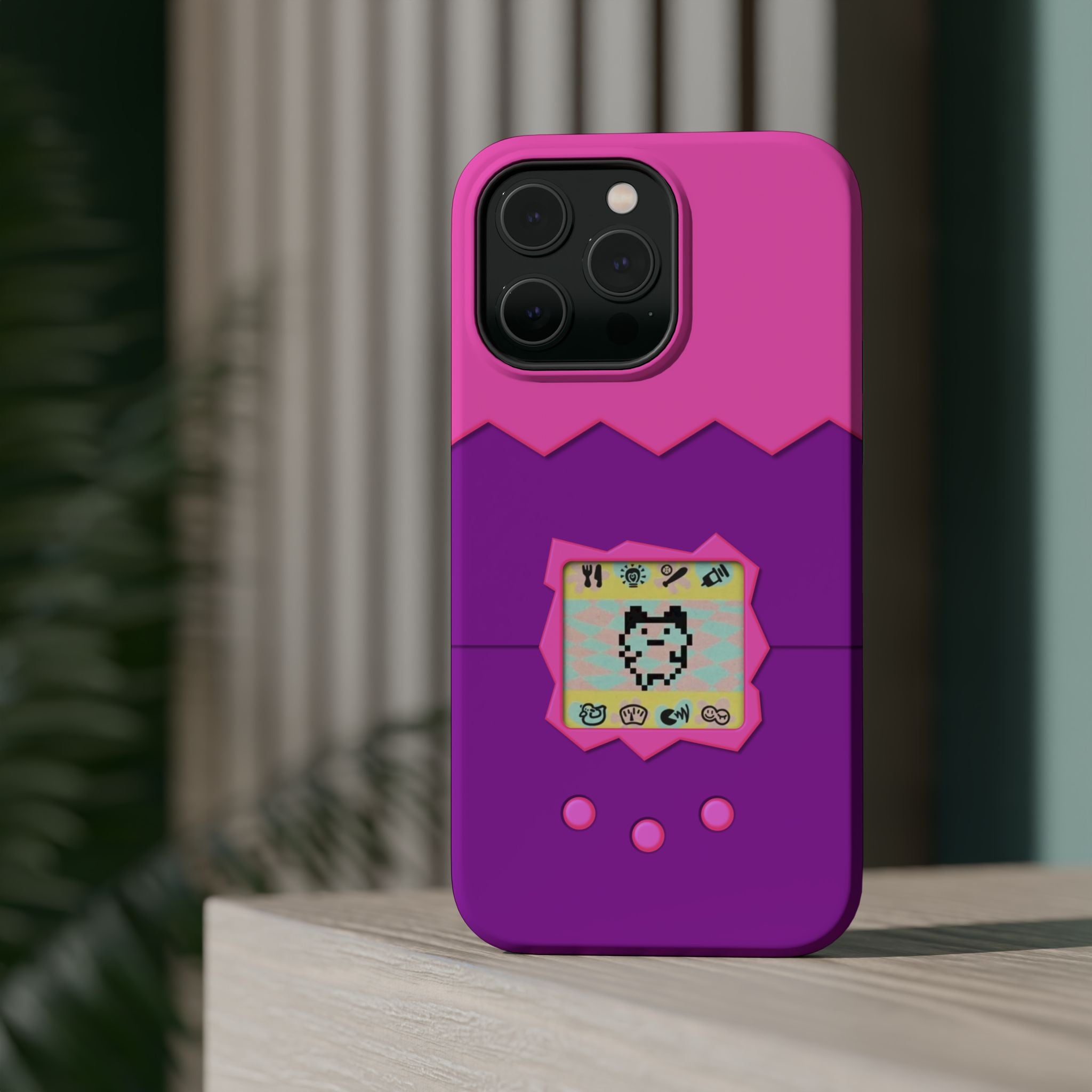 Virtual Pet Magnetic iPhone MagSafe Compatible Impact-Resistant Case Retro 90s