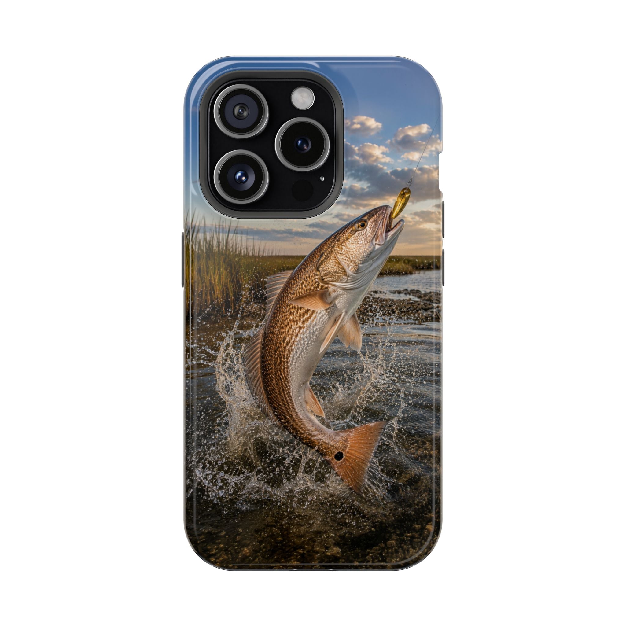 Red Drum Redfish Fishing Fish Phone Case MagSafe Compatible for iPhone & Samsung Galaxy | Redfish Fisherman Gift | Dual Layer Tough Case