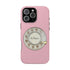 Retro Pink Princess Phone Look MagSafe Compatible iPhone Case Rotary Dial Nostalgia