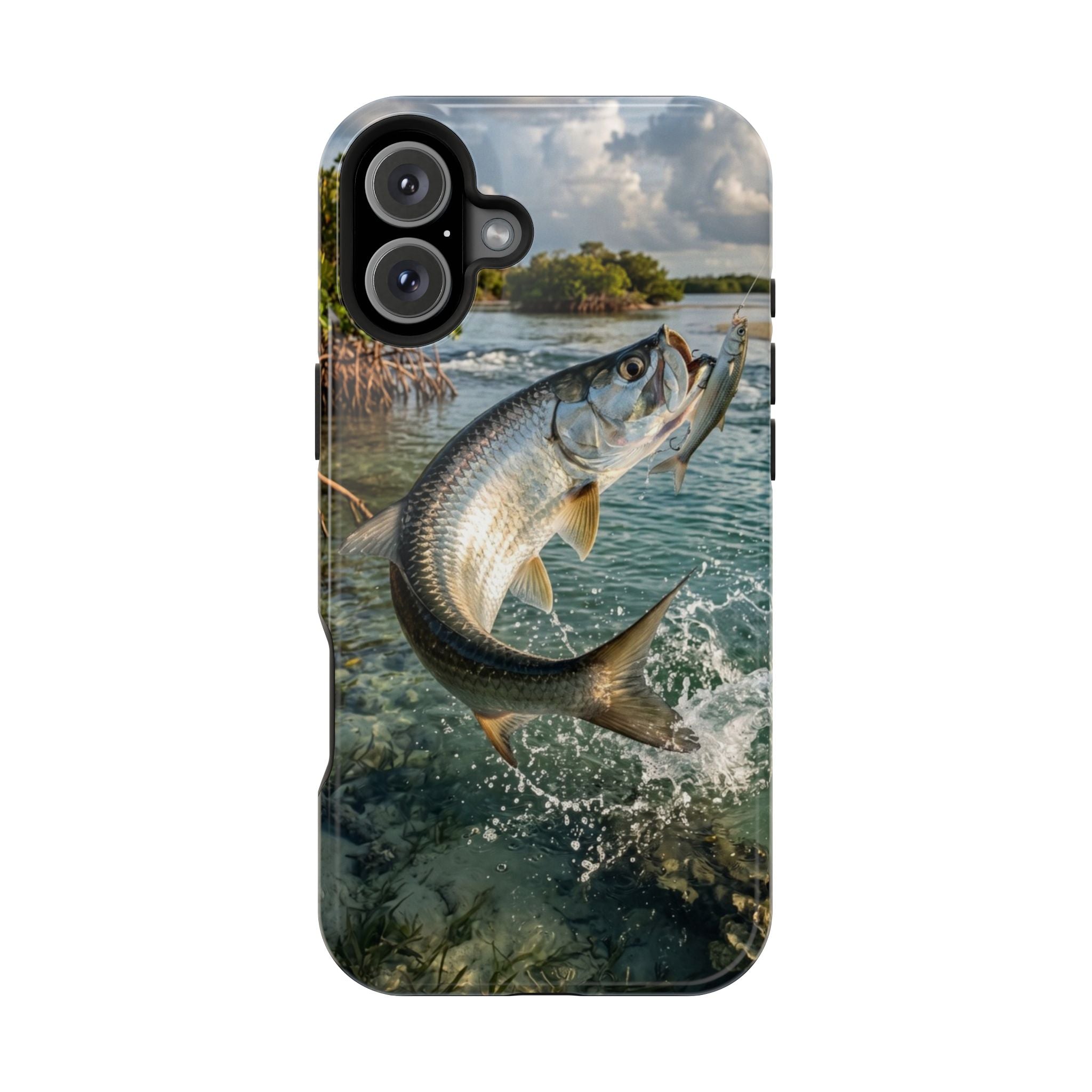 Tarpon Fishing Fish Phone Case MagSafe Compatible for iPhone & Samsung Galaxy | Tarpon Fisherman Gift | Dual Layer Tough Case
