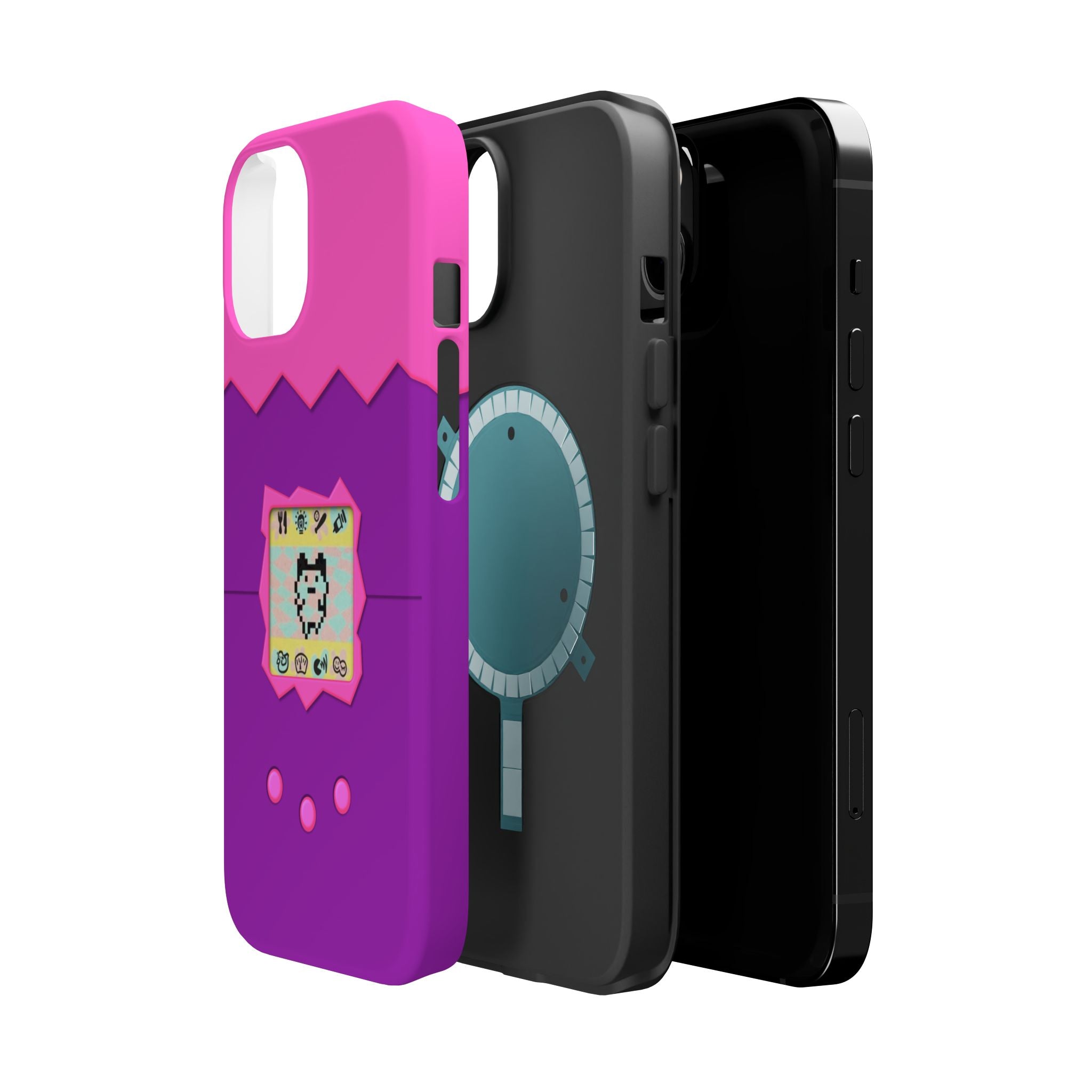 Virtual Pet Magnetic iPhone MagSafe Compatible Impact-Resistant Case Retro 90s