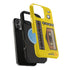 Retro Cassette AM FM Radio iPhone Case, Vintage Walkman Style Phone Case, MagSafe Dual Layer Protective Case Sport Yellow