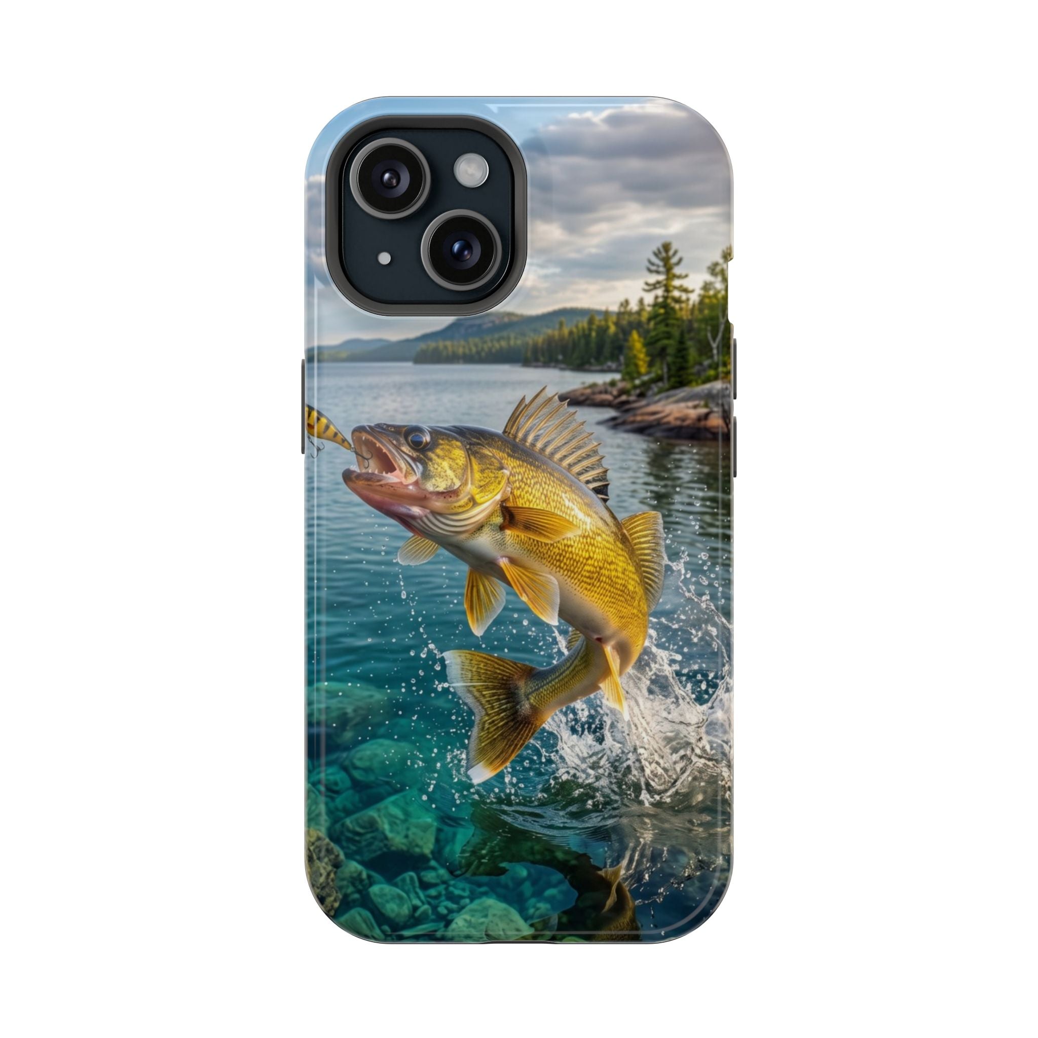 Walleye Fishing Fish Phone Case MagSafe Compatible for iPhone & Samsung Galaxy | Walleye Fisherman Gift | Dual Layer Tough Case