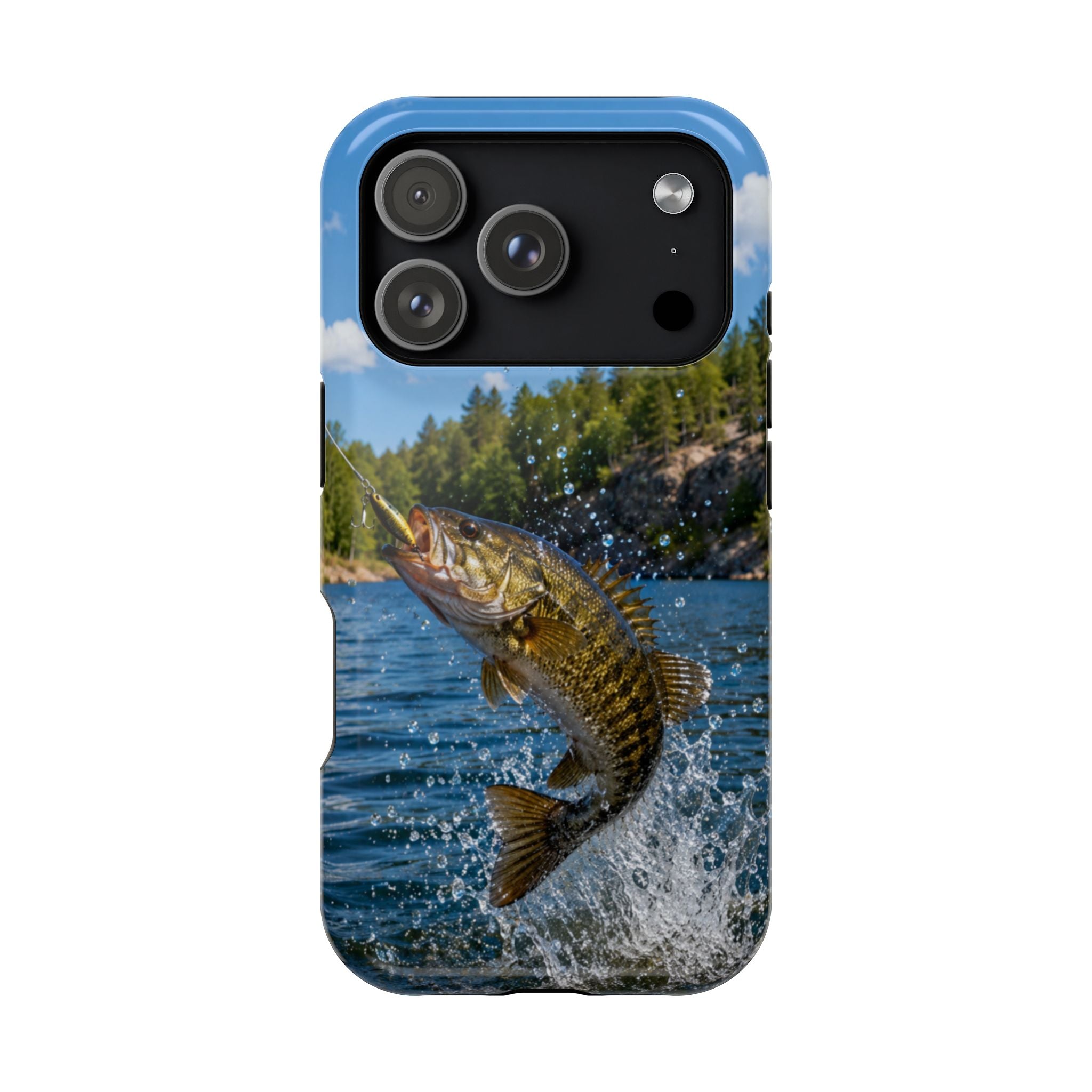 Smallmouth Bass Fishing Fish Phone Case MagSafe Compatible for iPhone & Samsung Galaxy | Bass Fisherman Gift | Dual Layer Tough Case