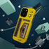 Retro Cassette AM FM Radio iPhone Case, Vintage Walkman Style Phone Case, MagSafe Dual Layer Protective Case Sport Yellow