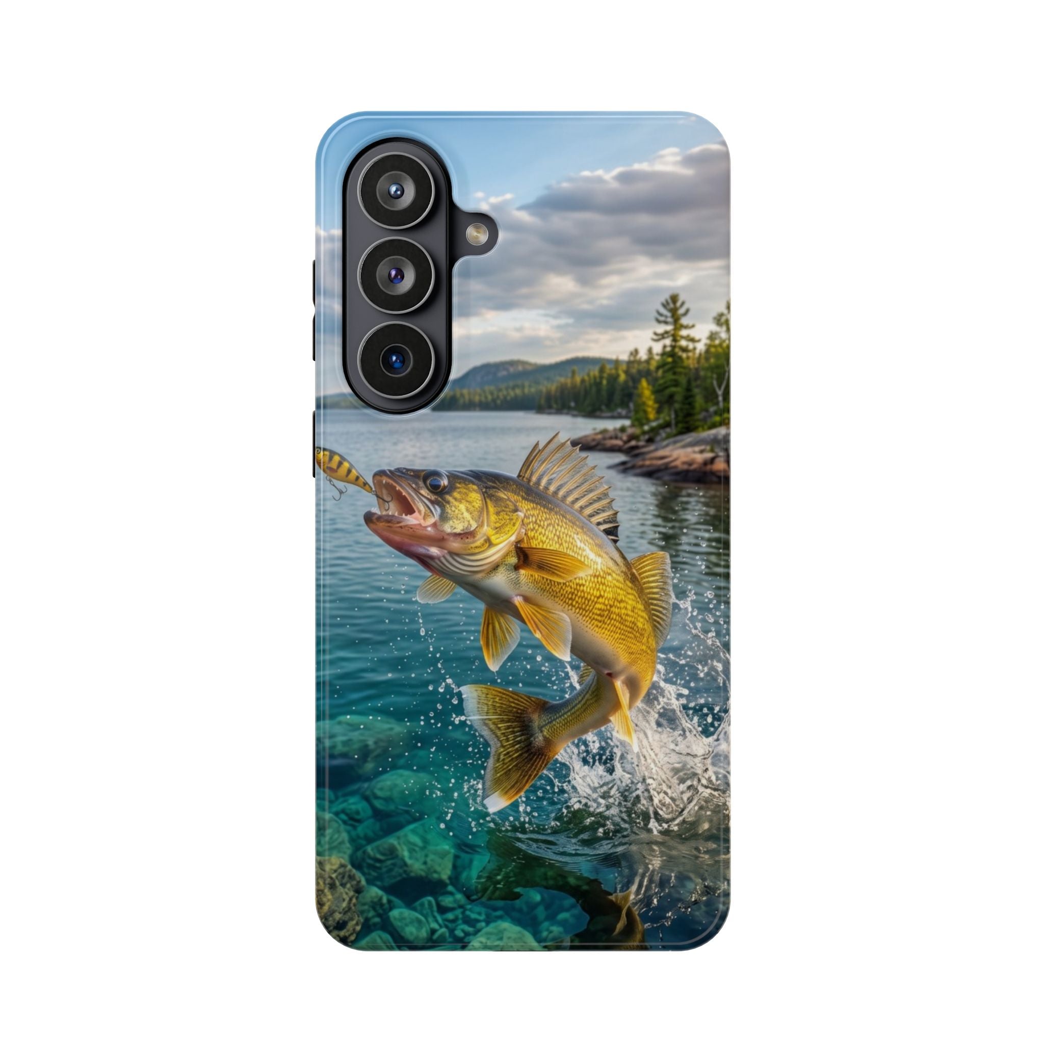Walleye Fishing Fish Phone Case MagSafe Compatible for iPhone & Samsung Galaxy | Walleye Fisherman Gift | Dual Layer Tough Case