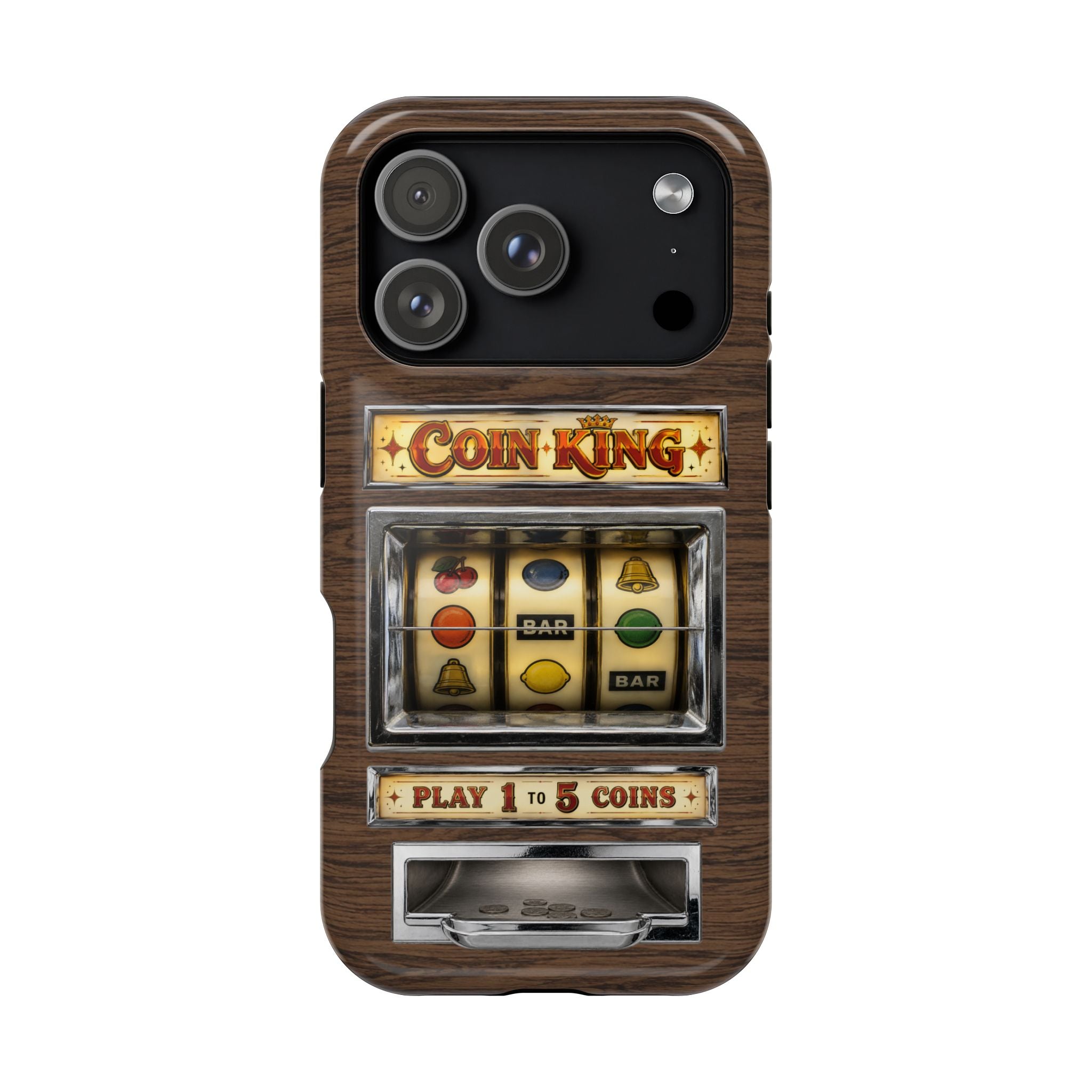 Vintage Slot Machine Phone Case, MagSafe Compatible, Retro Mechanical Casino Tech, Gambler Gift - Duel Layer Impact Protection