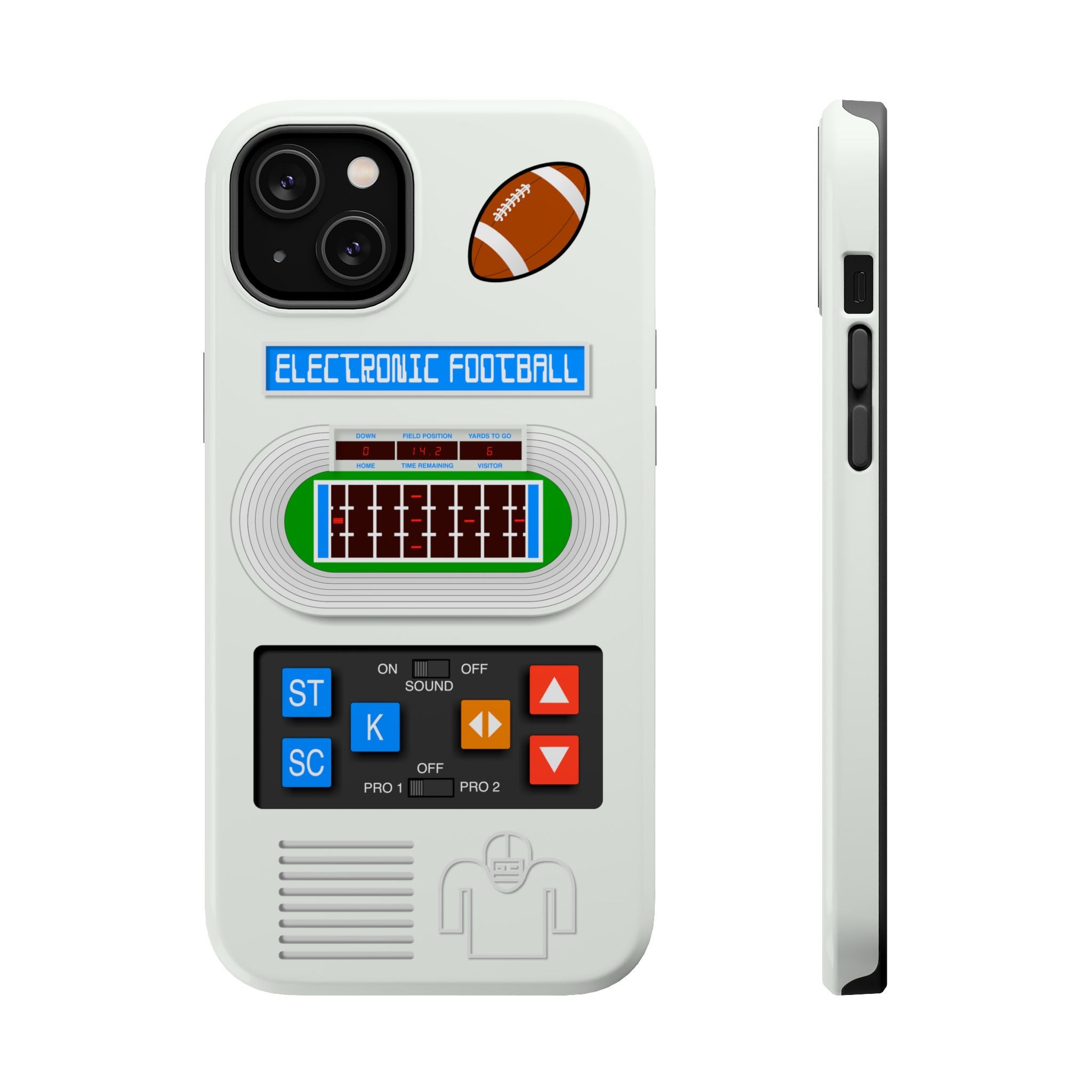 Retro Electronic Football Game Case for iPhone - Handheld Pocket LED Vintage Look - Tech Gift 17 16 15 14 13 Max Plus - MagSafe Compatible
