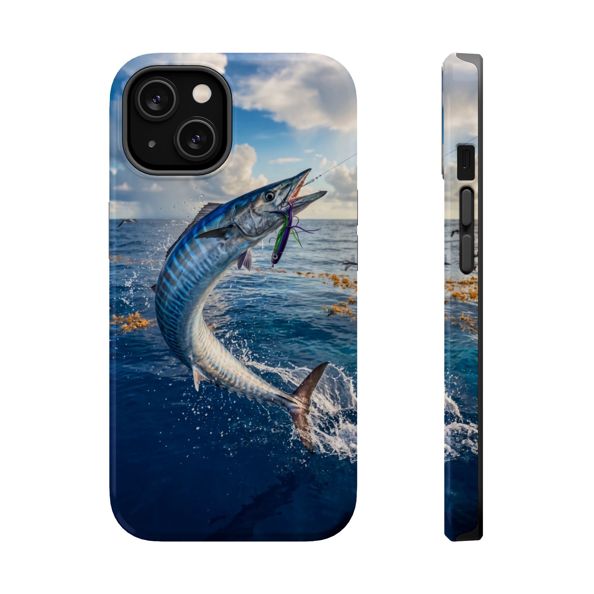 Wahoo Fishing Fish Phone Case MagSafe Compatible for iPhone & Samsung Galaxy | Wahoo Fisherman Gift | Dual Layer Tough Case