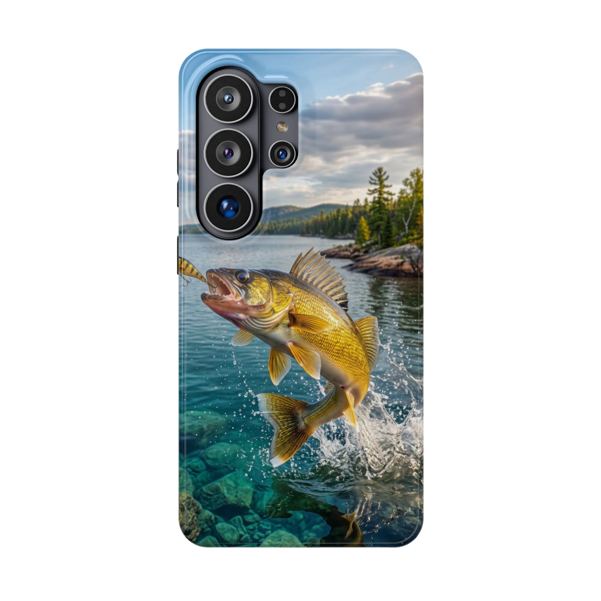 Walleye Fishing Fish Phone Case MagSafe Compatible for iPhone & Samsung Galaxy | Walleye Fisherman Gift | Dual Layer Tough Case