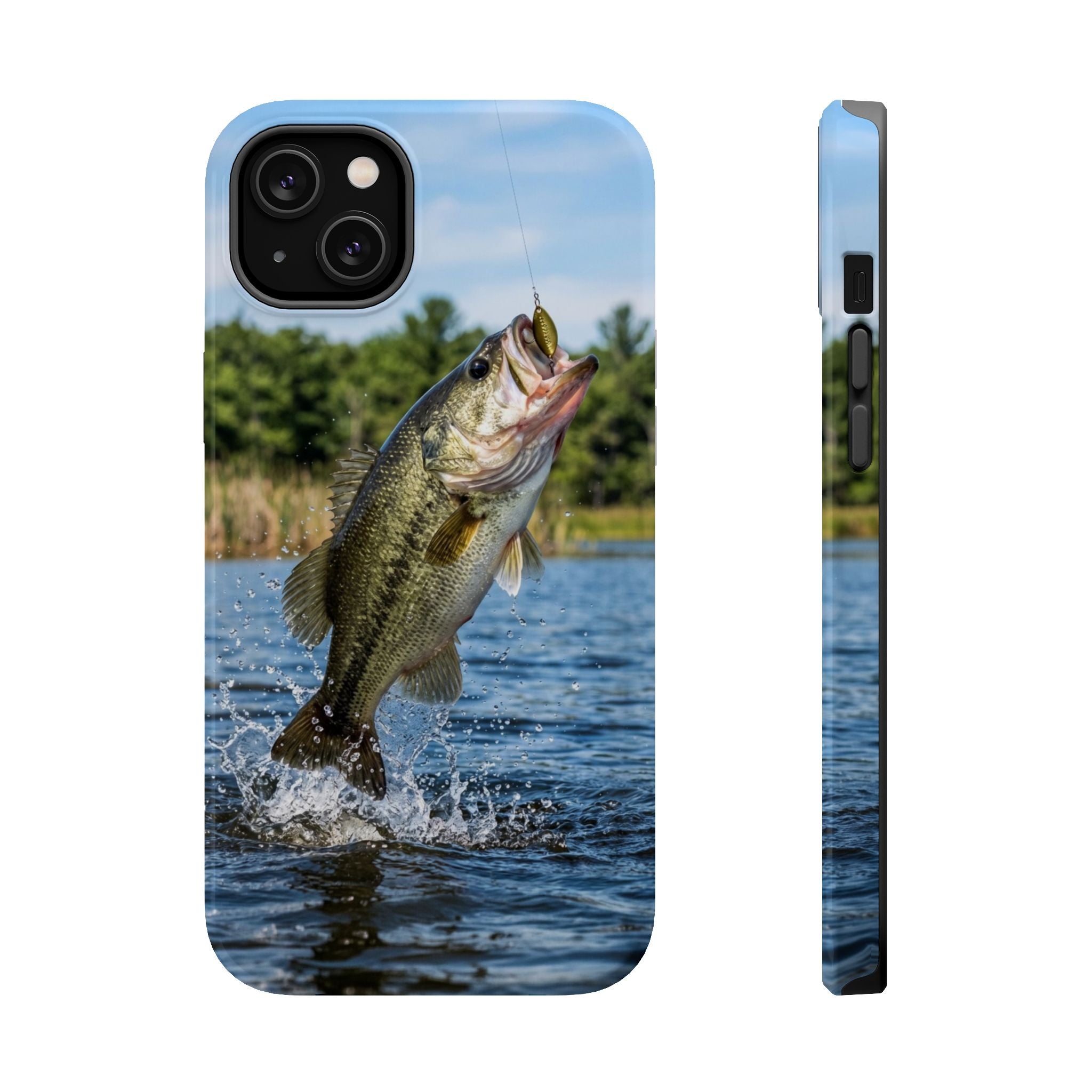 Largemouth Bass Fishing Fish Phone Case MagSafe Compatible for iPhone & Samsung Galaxy | Bass Fisherman Gift | Dual Layer Tough Case