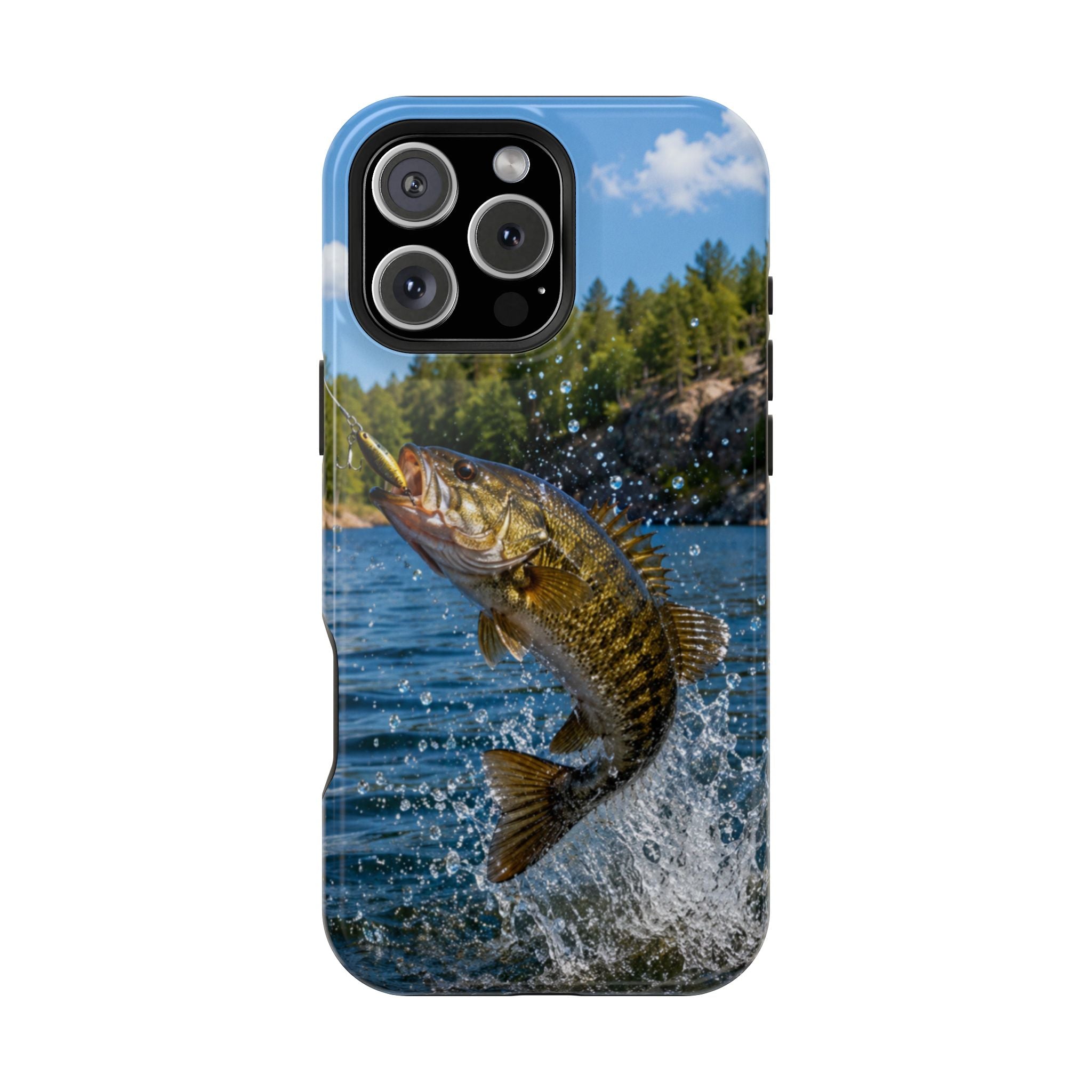 Smallmouth Bass Fishing Fish Phone Case MagSafe Compatible for iPhone & Samsung Galaxy | Bass Fisherman Gift | Dual Layer Tough Case