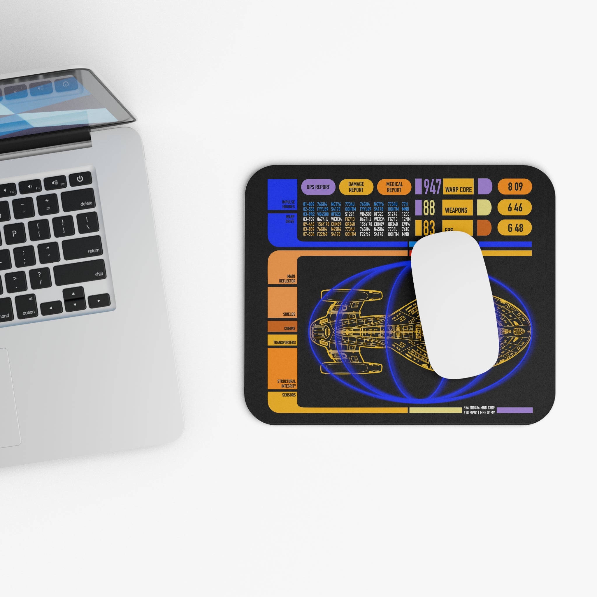 Ops Station Operations LCARS Display Mouse Pad Prop Voyager