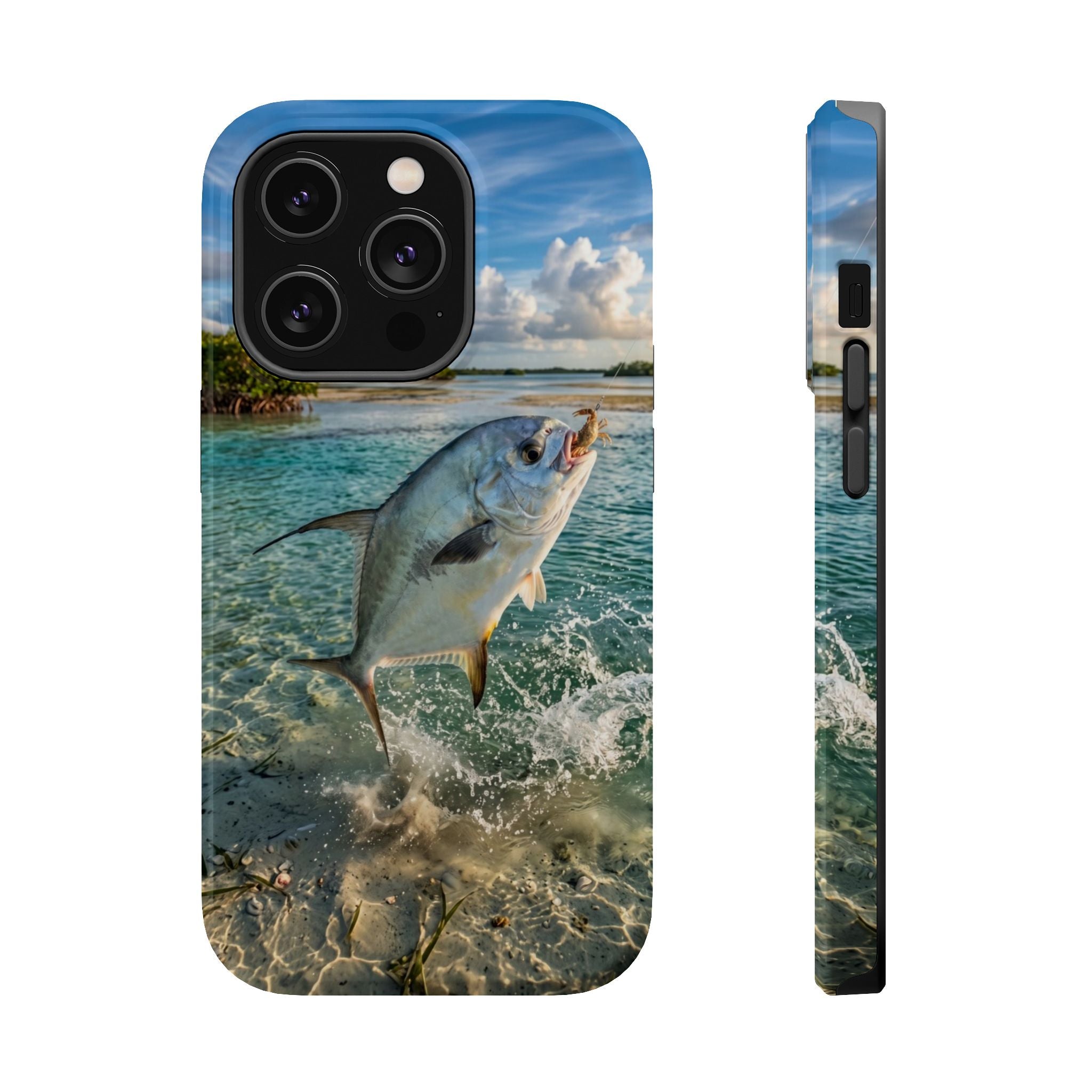 Permit Fish Fishing Phone Case MagSafe Compatible for iPhone & Samsung Galaxy | Flats Fishing Gift | Dual Layer Tough Case