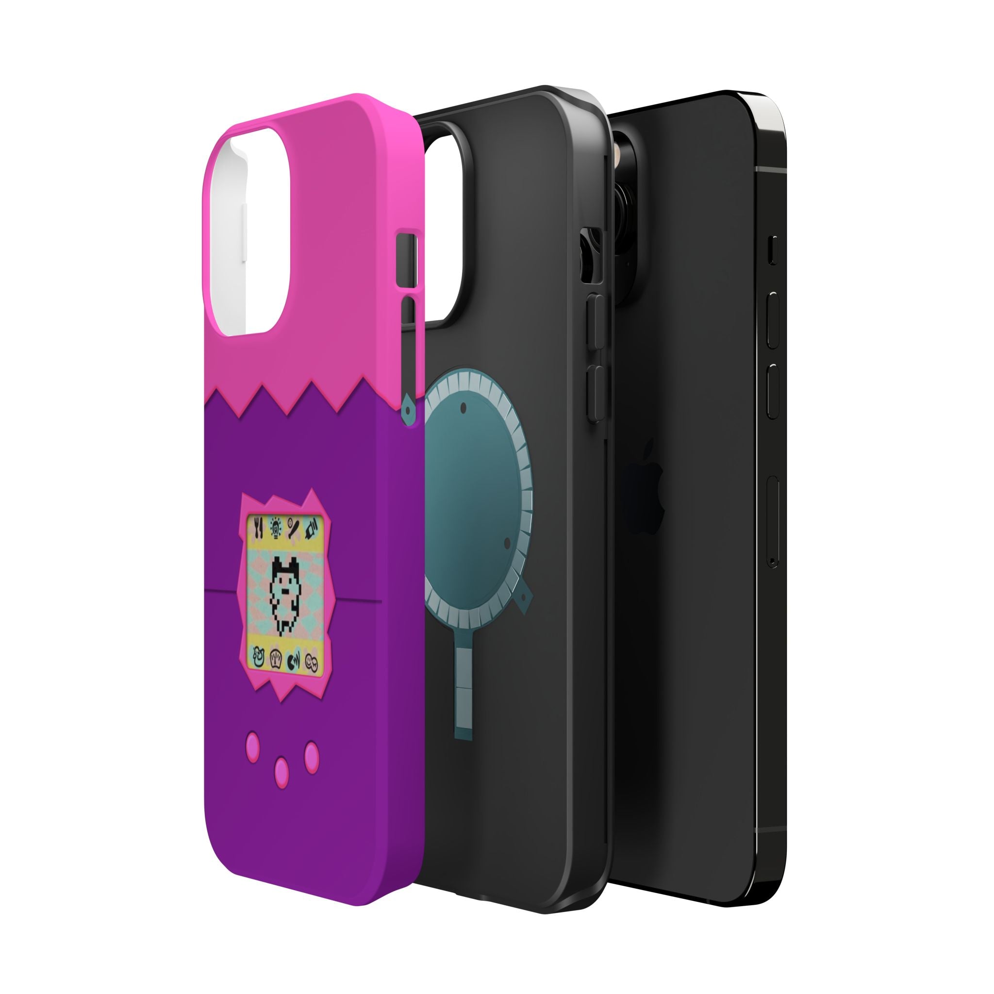 Virtual Pet Magnetic iPhone MagSafe Compatible Impact-Resistant Case Retro 90s
