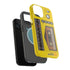Retro Cassette AM FM Radio iPhone Case, Vintage Walkman Style Phone Case, MagSafe Dual Layer Protective Case Sport Yellow