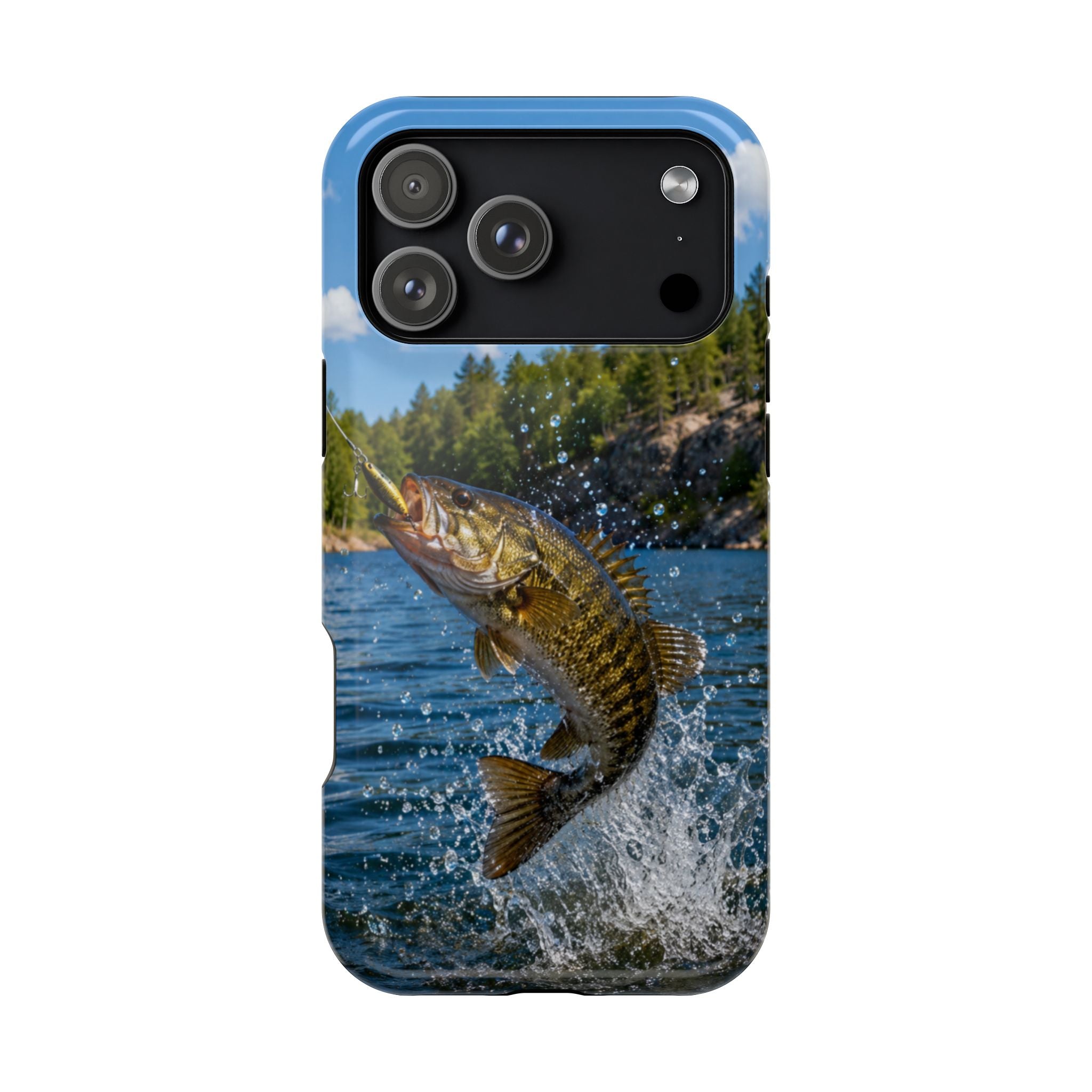 Smallmouth Bass Fishing Fish Phone Case MagSafe Compatible for iPhone & Samsung Galaxy | Bass Fisherman Gift | Dual Layer Tough Case