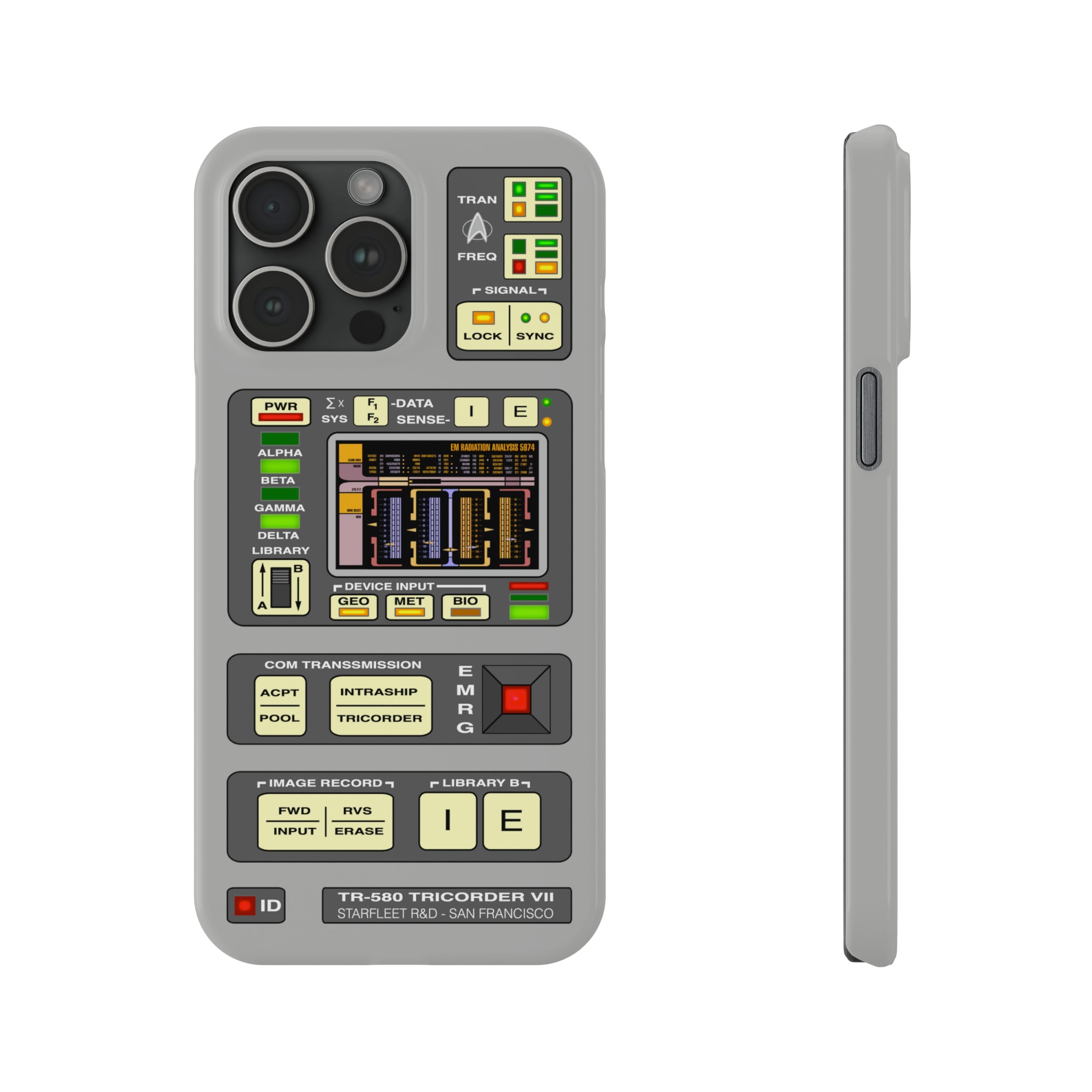 iPhone Star Fleet Tricorder Scanner Case - TNG Style - iPhone 15 - XR