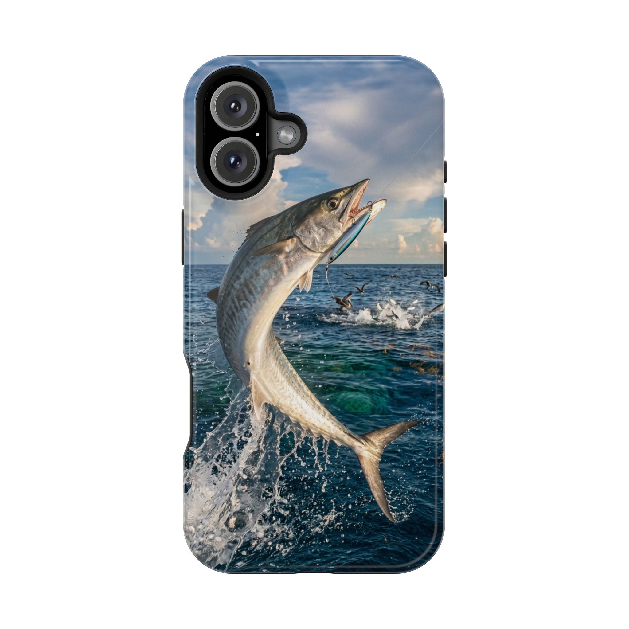 Kingfish King Mackerel Fishing Phone Case MagSafe Compatible for iPhone & Samsung Galaxy | Fisherman Gift | Dual Layer Tough Case
