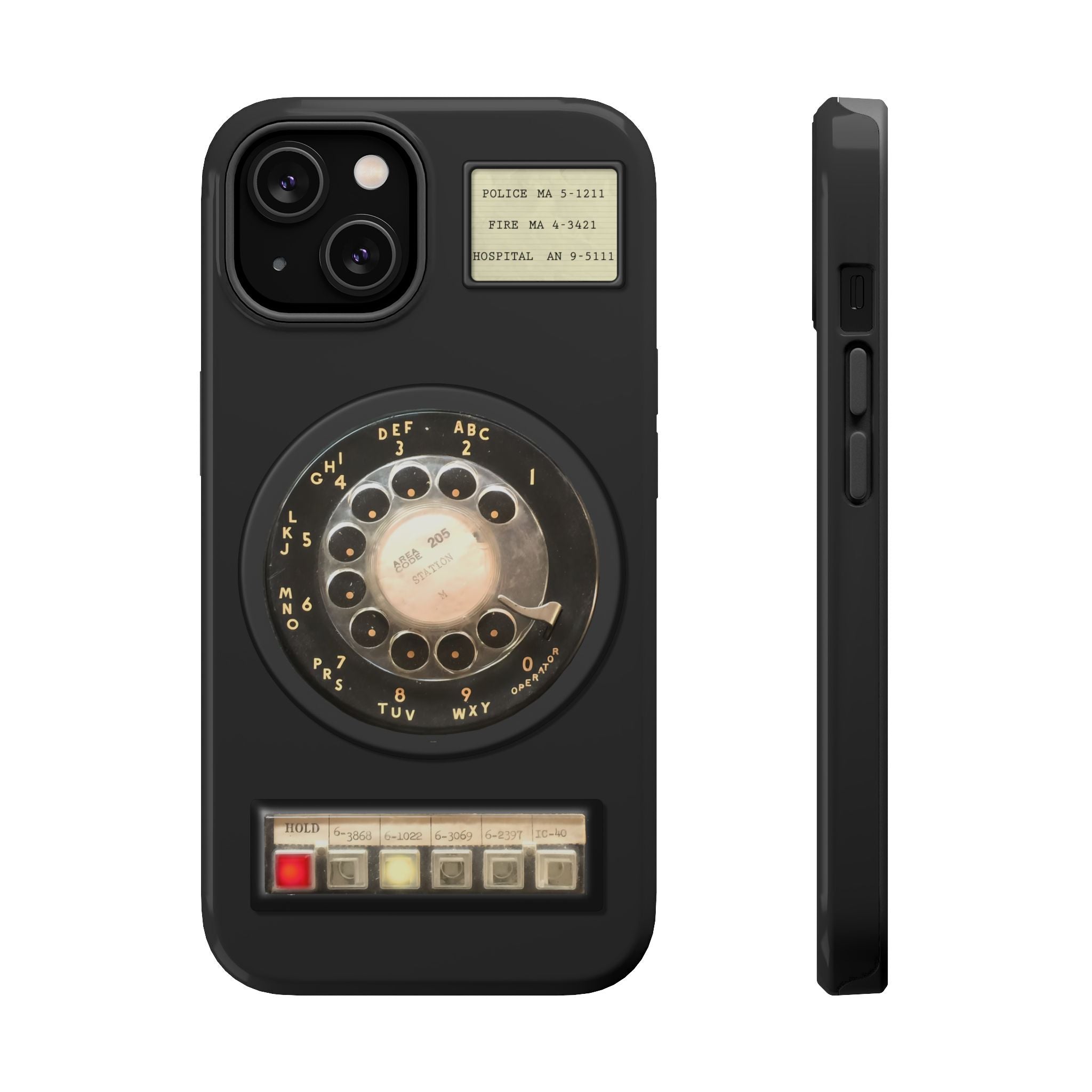 Multi Line Office Desk Phone Look MagSafe iPhone Case - Retro Rotary Dial Phone