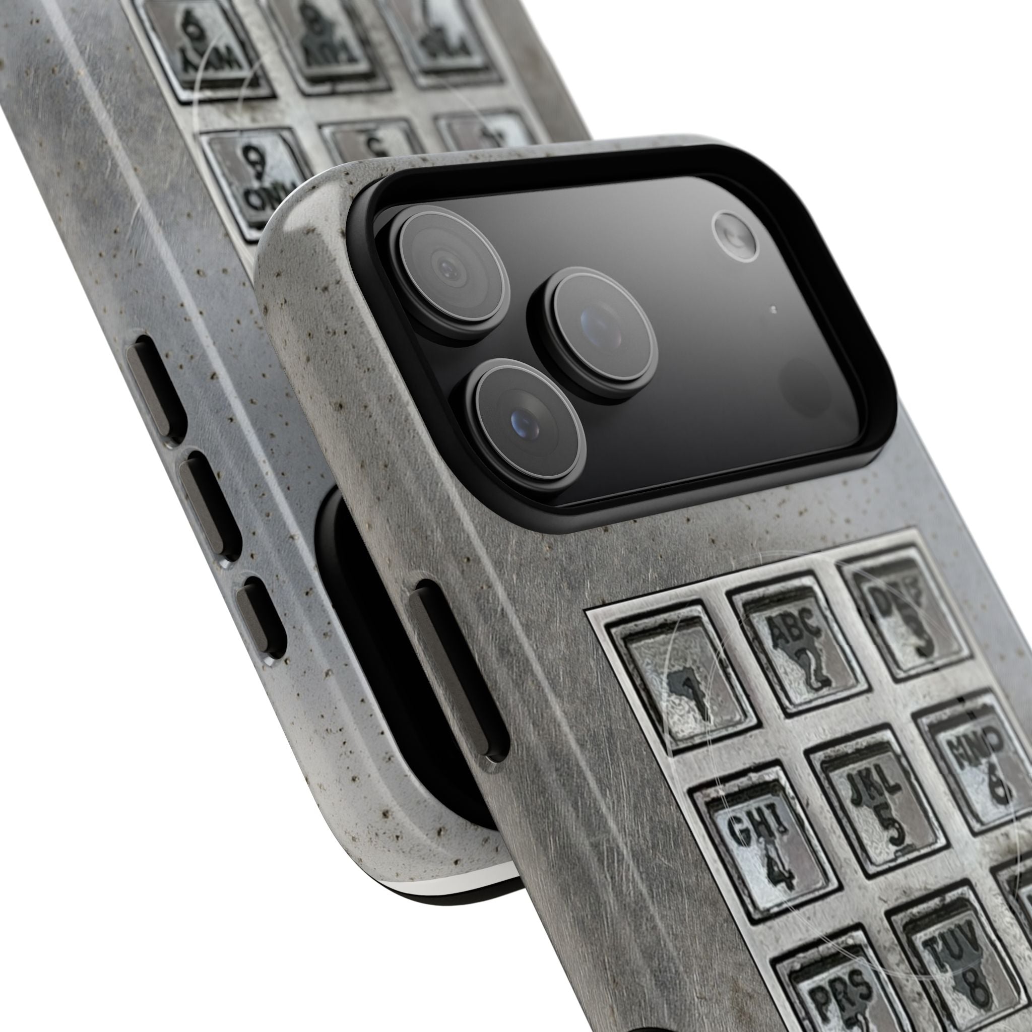 Payphone Retro Tech MagSafe iPhone Case 17 16 15 14 Pro Max Plus TouchTone Pay Phone Distressed 2 Layers of Protection Flat Art