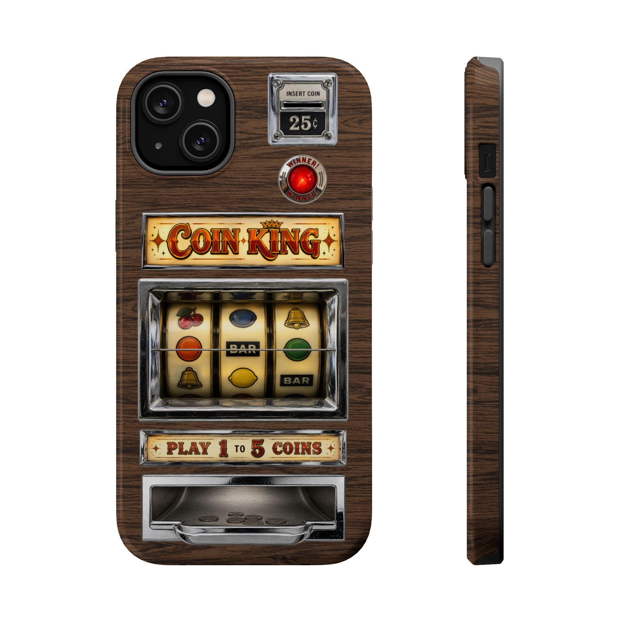 Vintage Slot Machine Phone Case, MagSafe Compatible, Retro Mechanical Casino Tech, Gambler Gift - Duel Layer Impact Protection