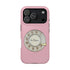 Retro Pink Princess Phone Look MagSafe Compatible iPhone Case Rotary Dial Nostalgia