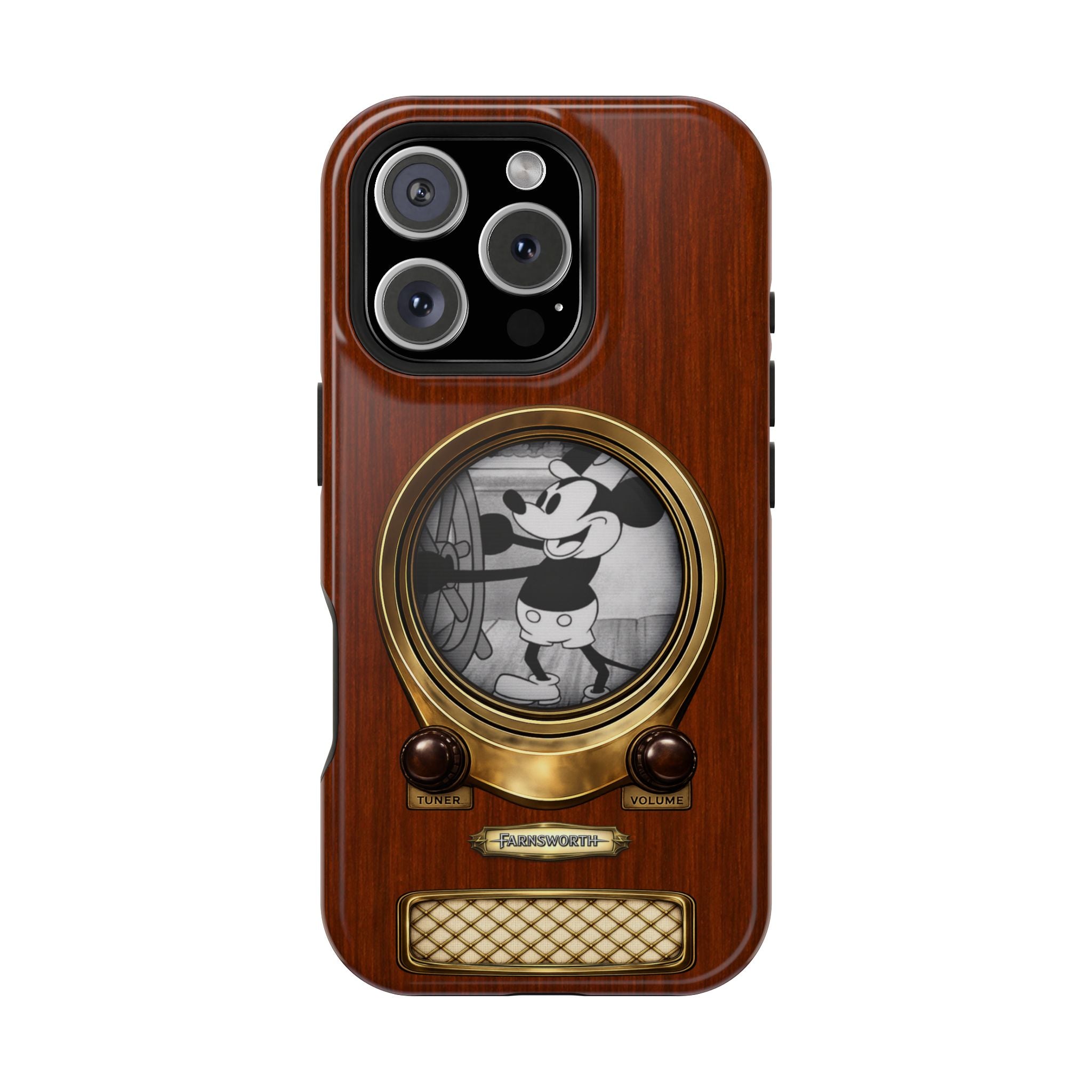 Retro Tech Antique Television MagSafe Compatible Impact-Resistant Cases for iPhone Phone Case - Steamboat Willie