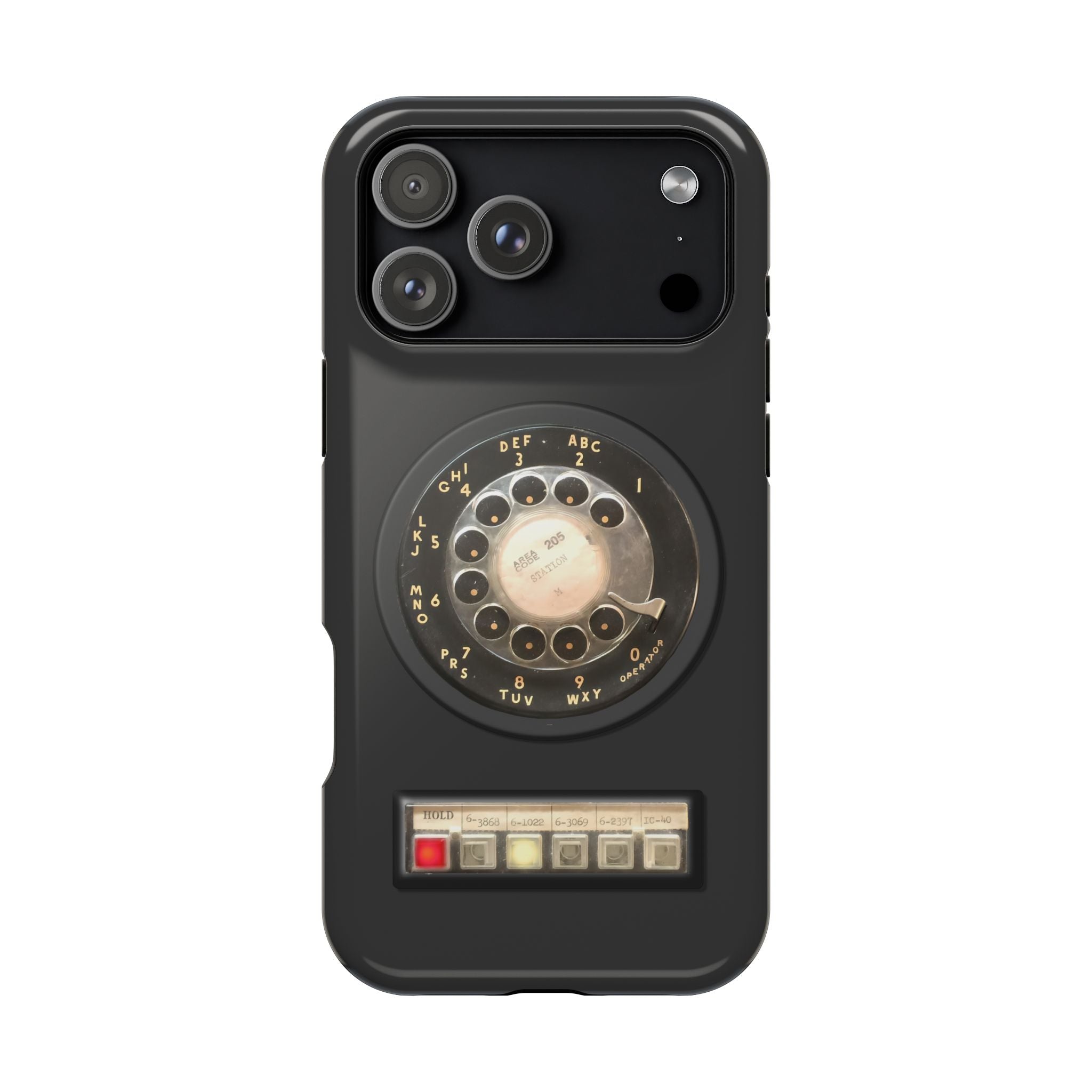 Multi Line Office Desk Phone Look MagSafe iPhone Case - Retro Rotary Dial Phone